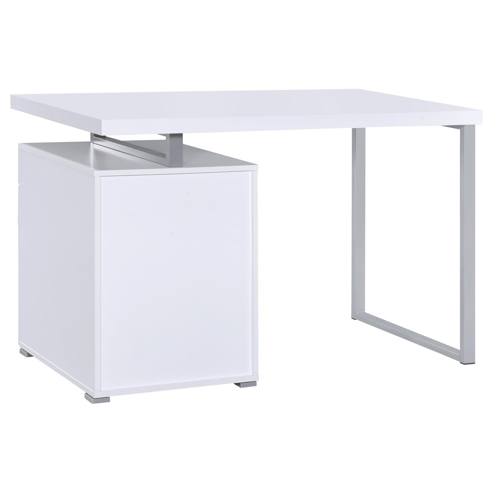 White 3-Drawer Reversible Office Desk-thumbmail-5