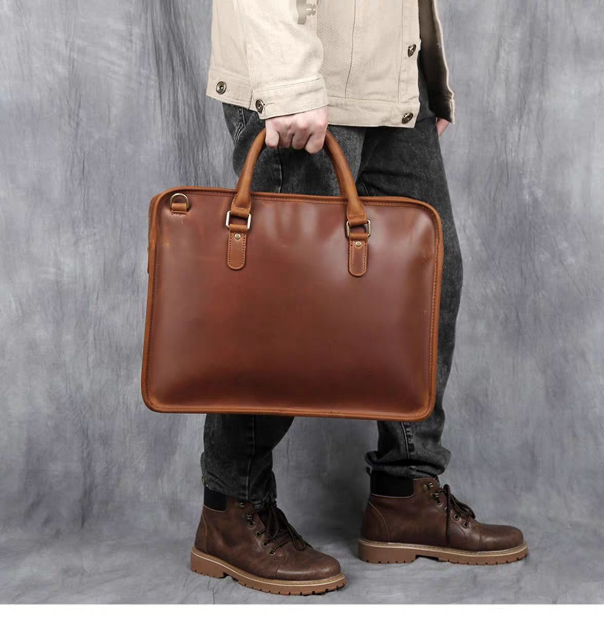 The Hemming Leather Laptop Bag | Vintage Leather Briefcase-thumbmail-6