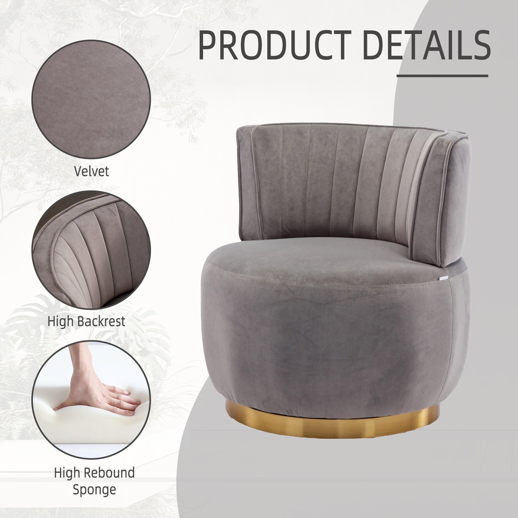 360 Degree Swivel Cuddle Barrel Accent Sofa Chairs-thumbmail-9