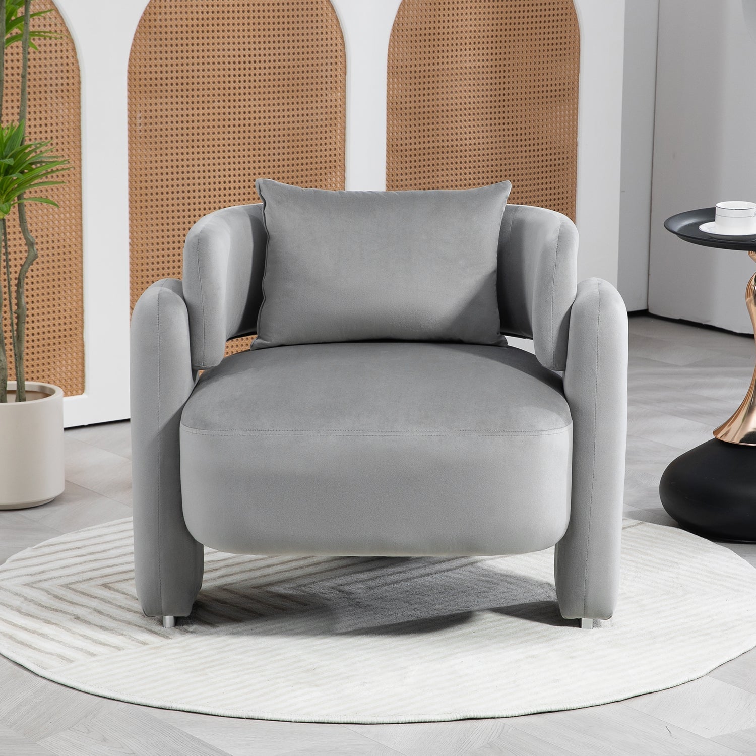 Modern Velvet Lounge Chair-thumbmail-6