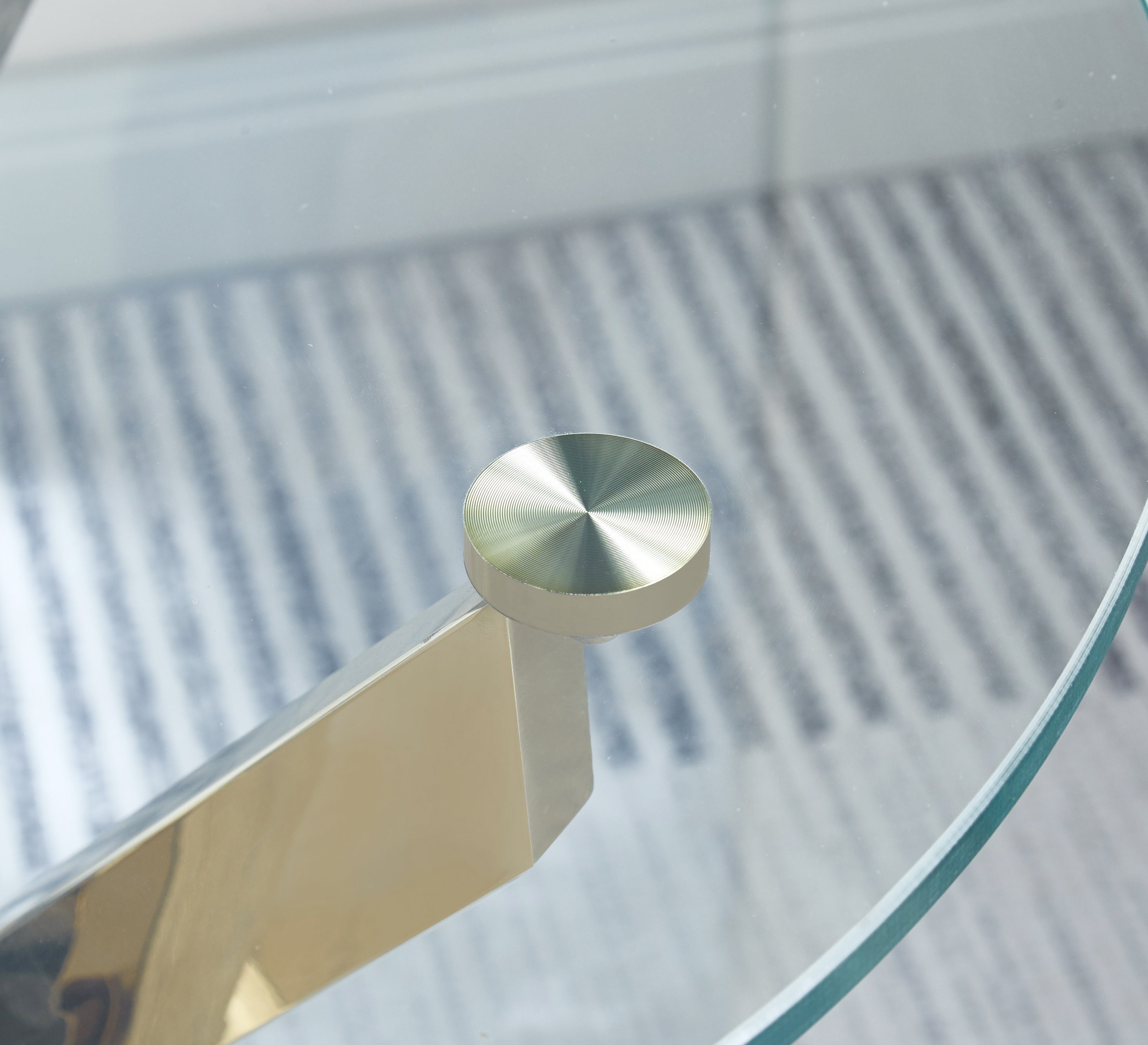 Modern Round Tempered Glass Coffee Table With Stainless Steel Legs-thumbmail-4