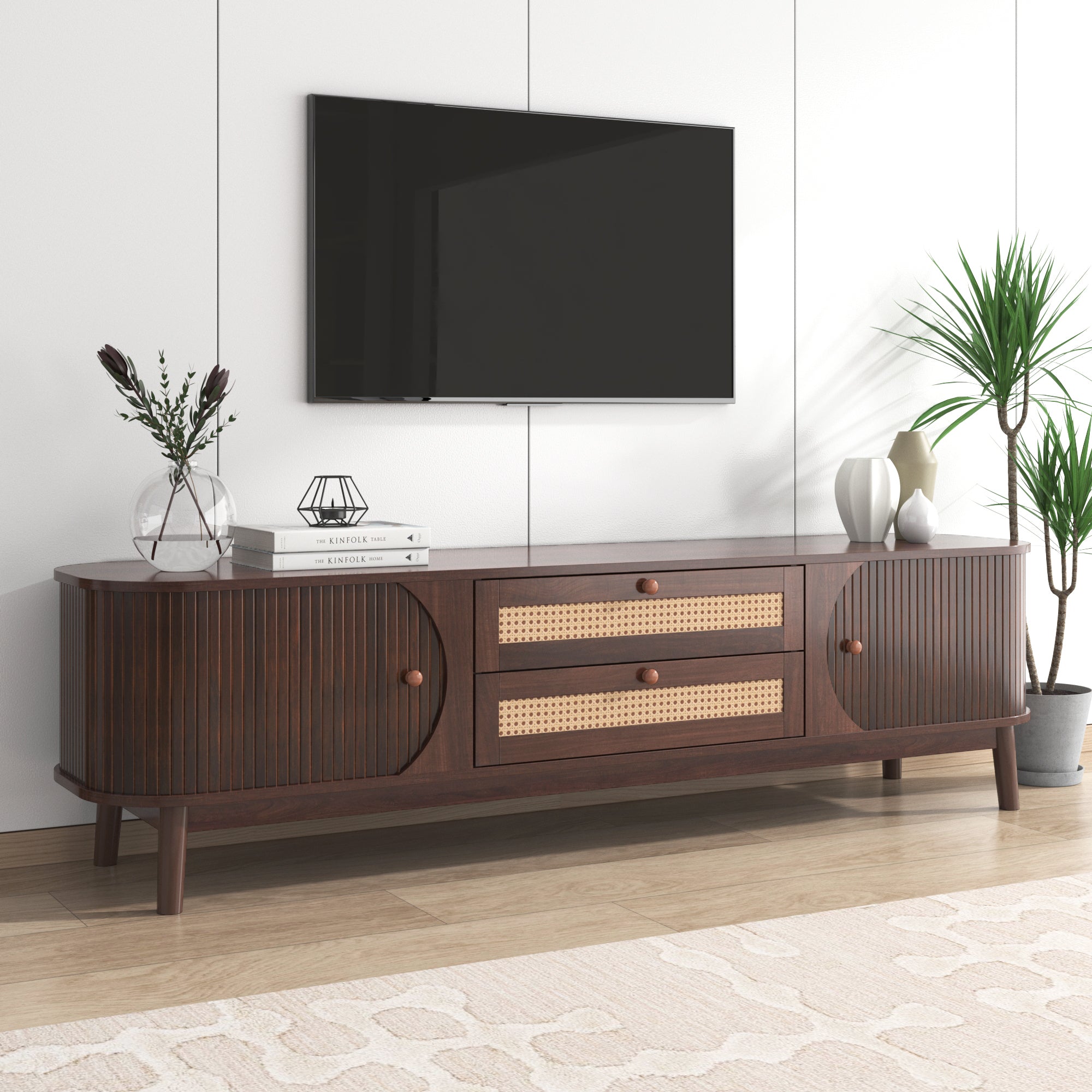 Modern Farmhouse Rattan TV Stand-thumbmail-9