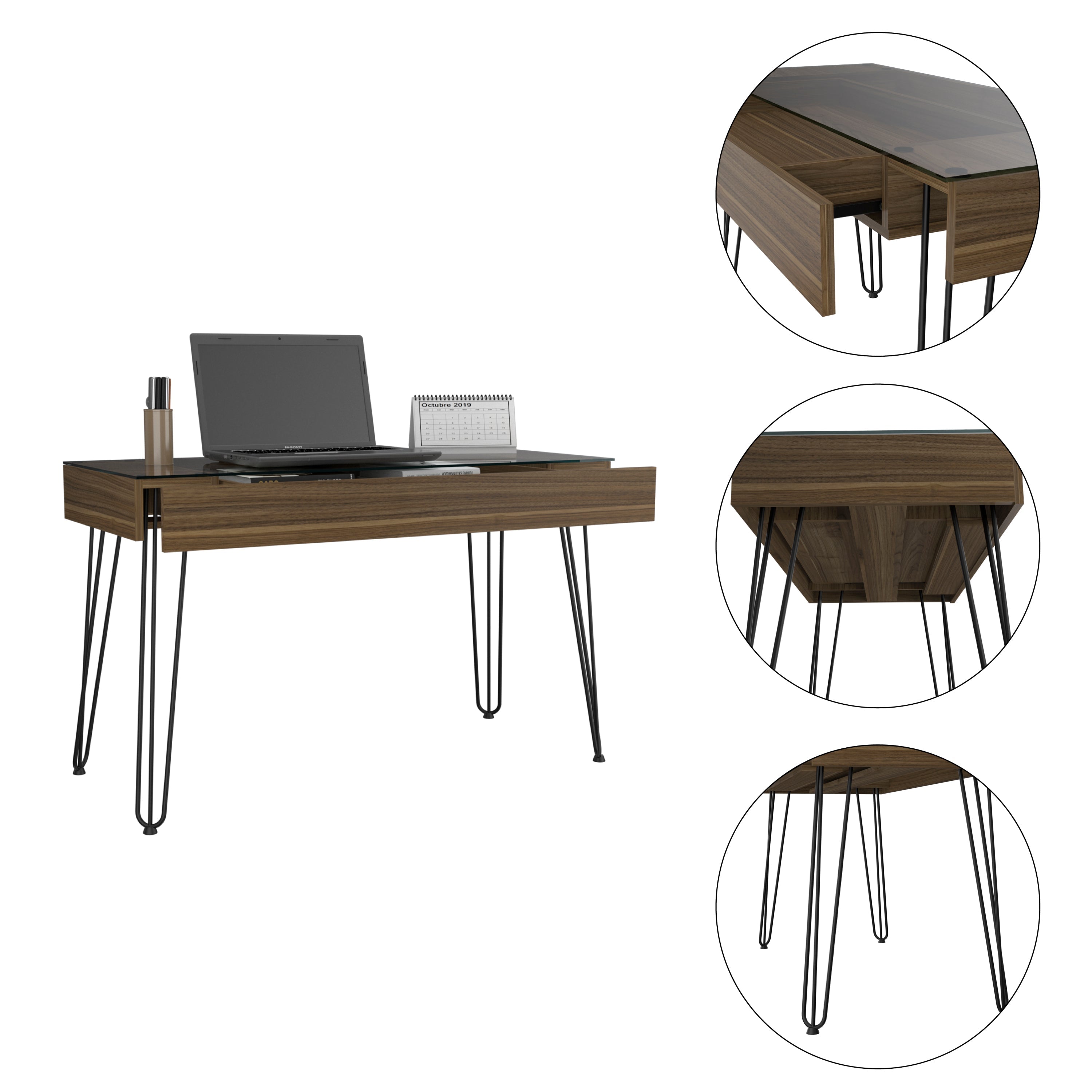 Mahogany Classic Office Desk-thumbmail-4