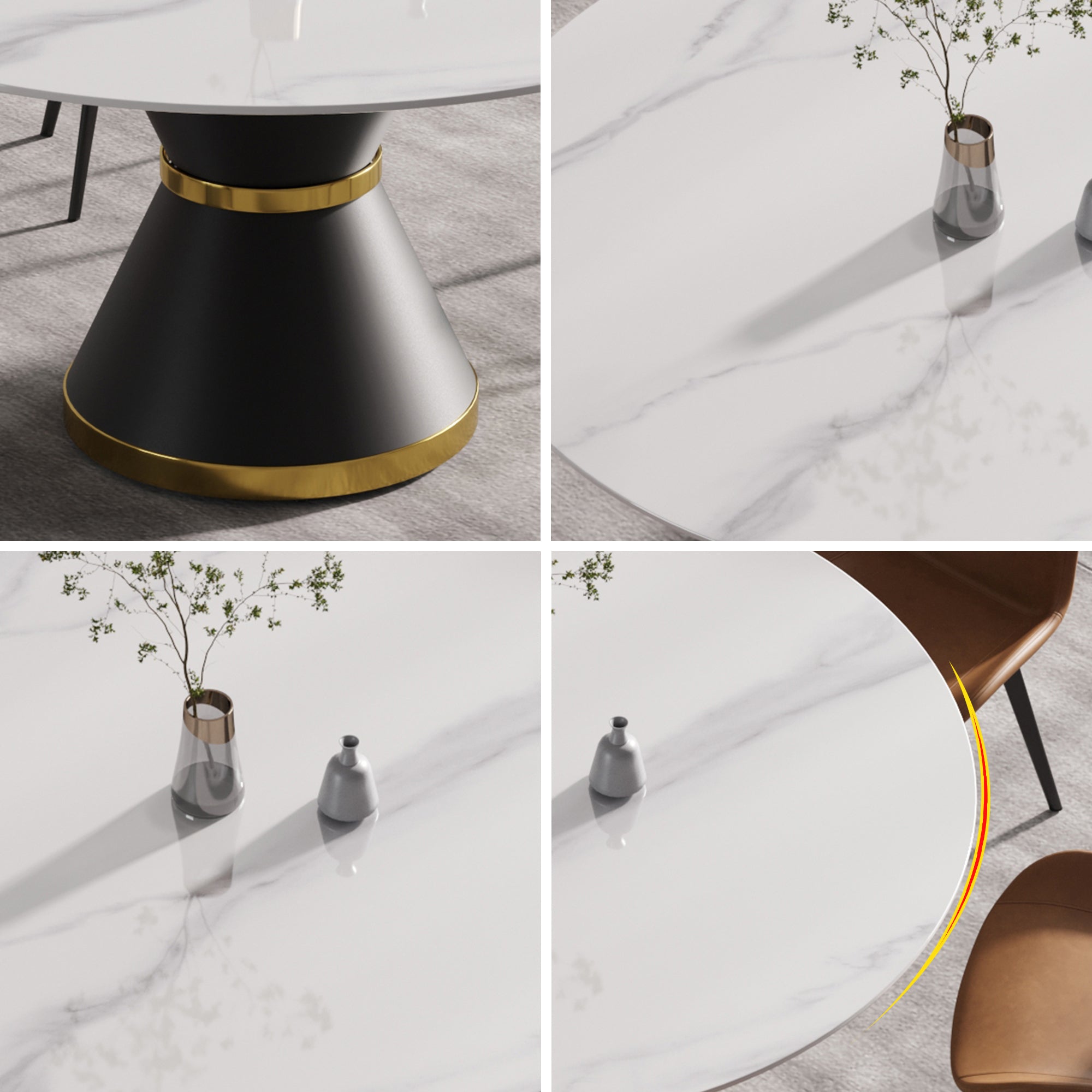 Modern Marble Stone Round Dining Table-thumbmail-4