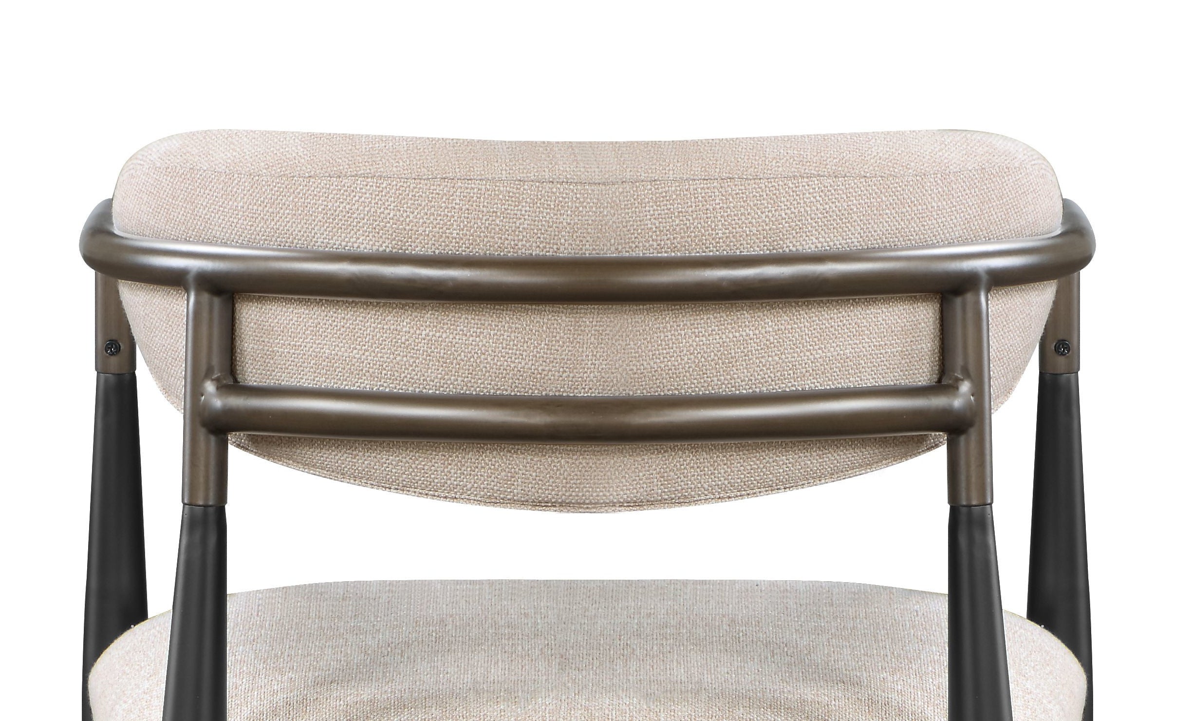 Set of 2 Beige and Black Armchair With Open Back-thumbmail-7
