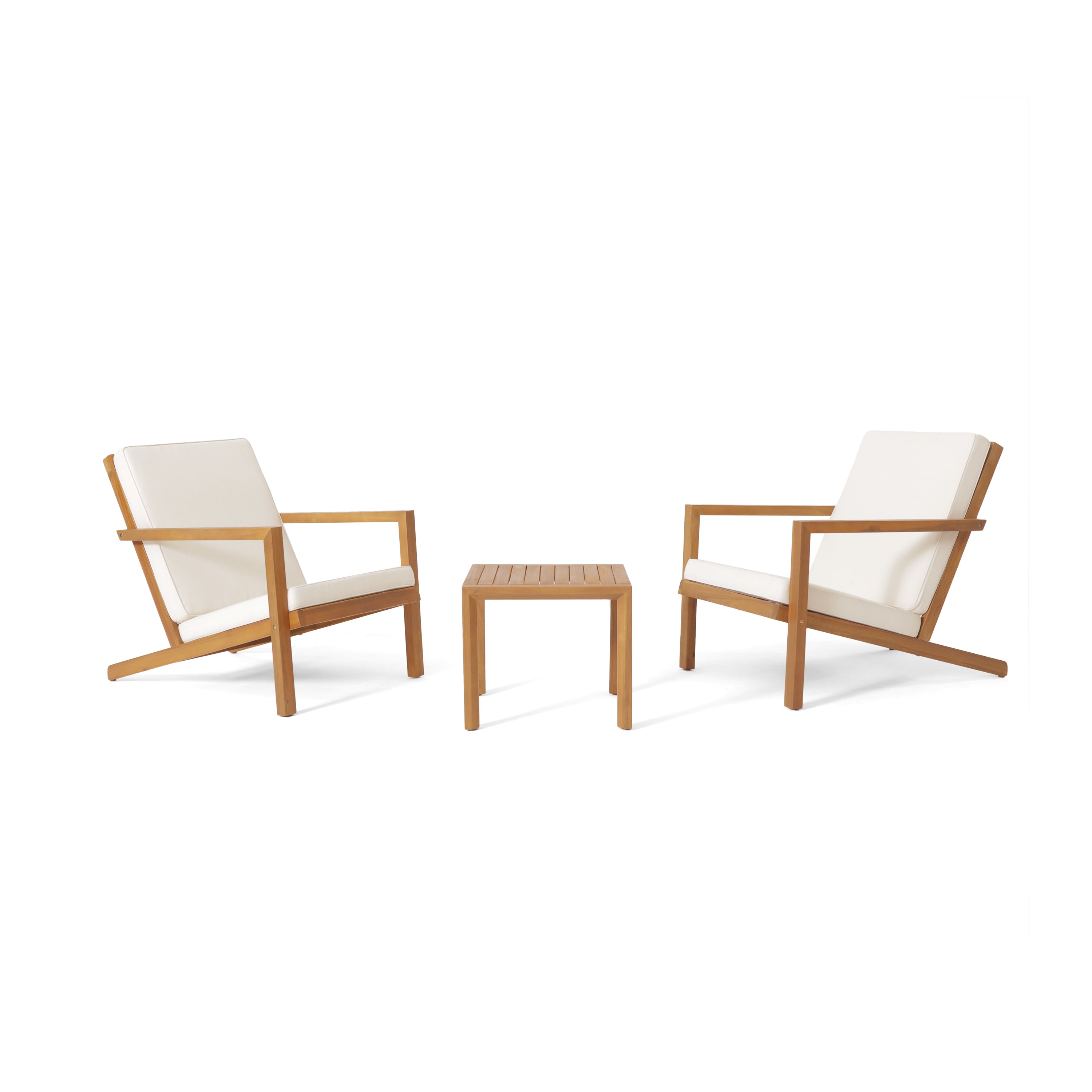 3 Pieces Acacia Wood Outdoor Minimalist Set-thumbmail-1