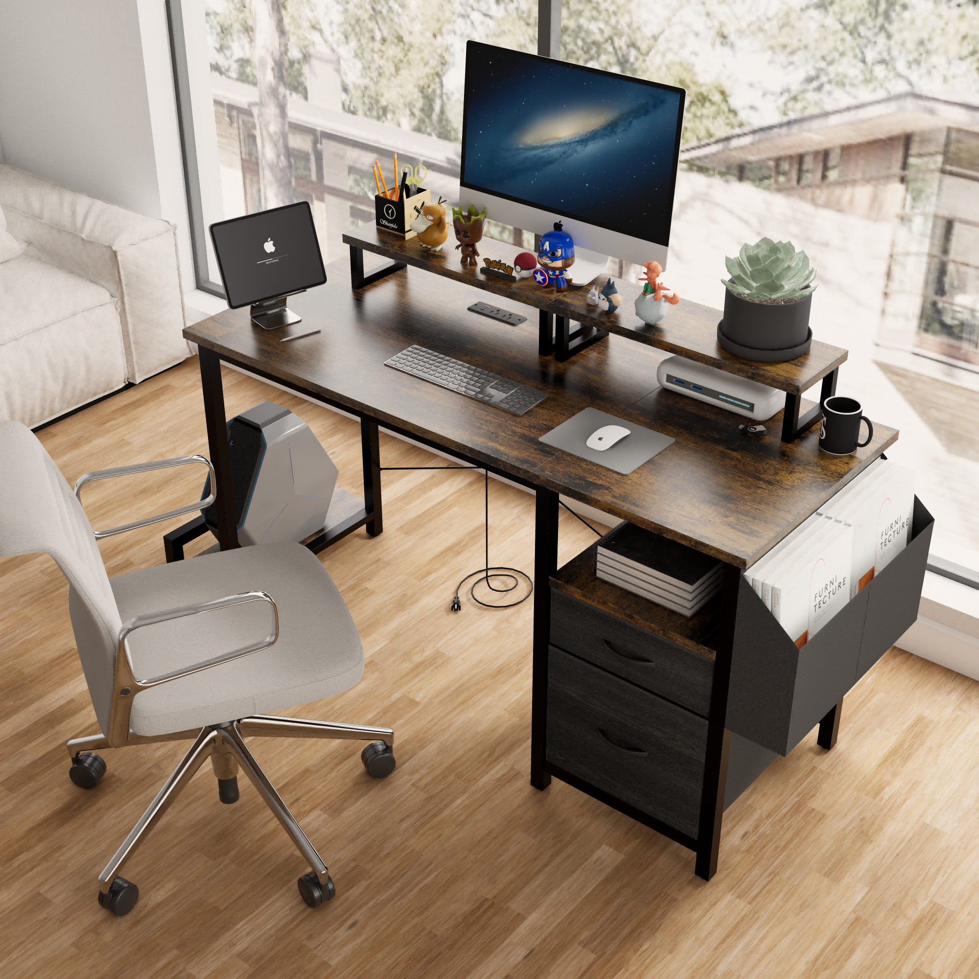 47.27'Office Desk With Power Outlet-thumbmail-8