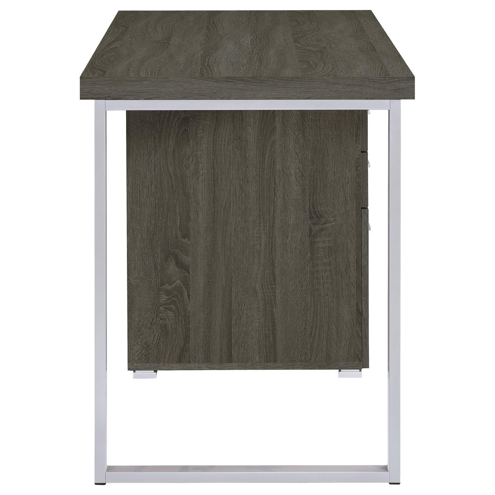 Weathered Grey 3-Drawer Reversible Office Desk-thumbmail-10