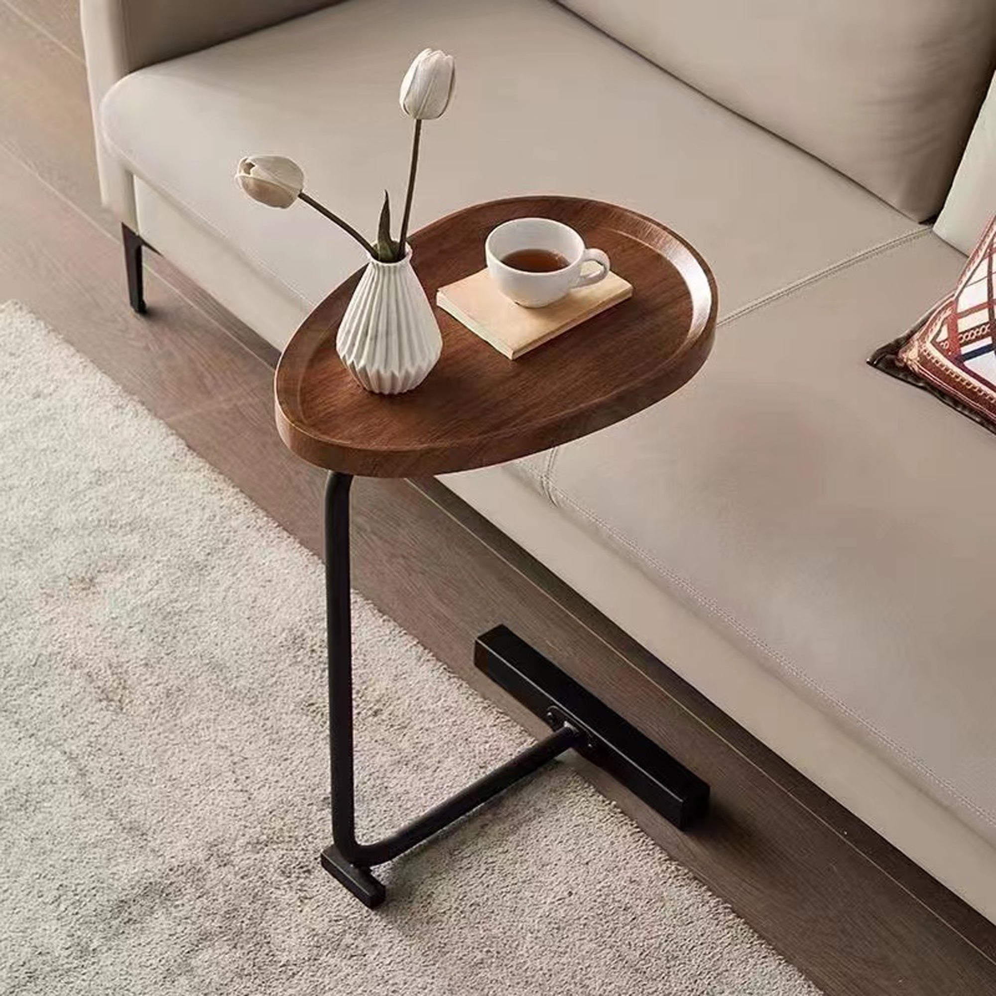 2-Pieces Brown C-Shaped Side Table-thumbmail-7