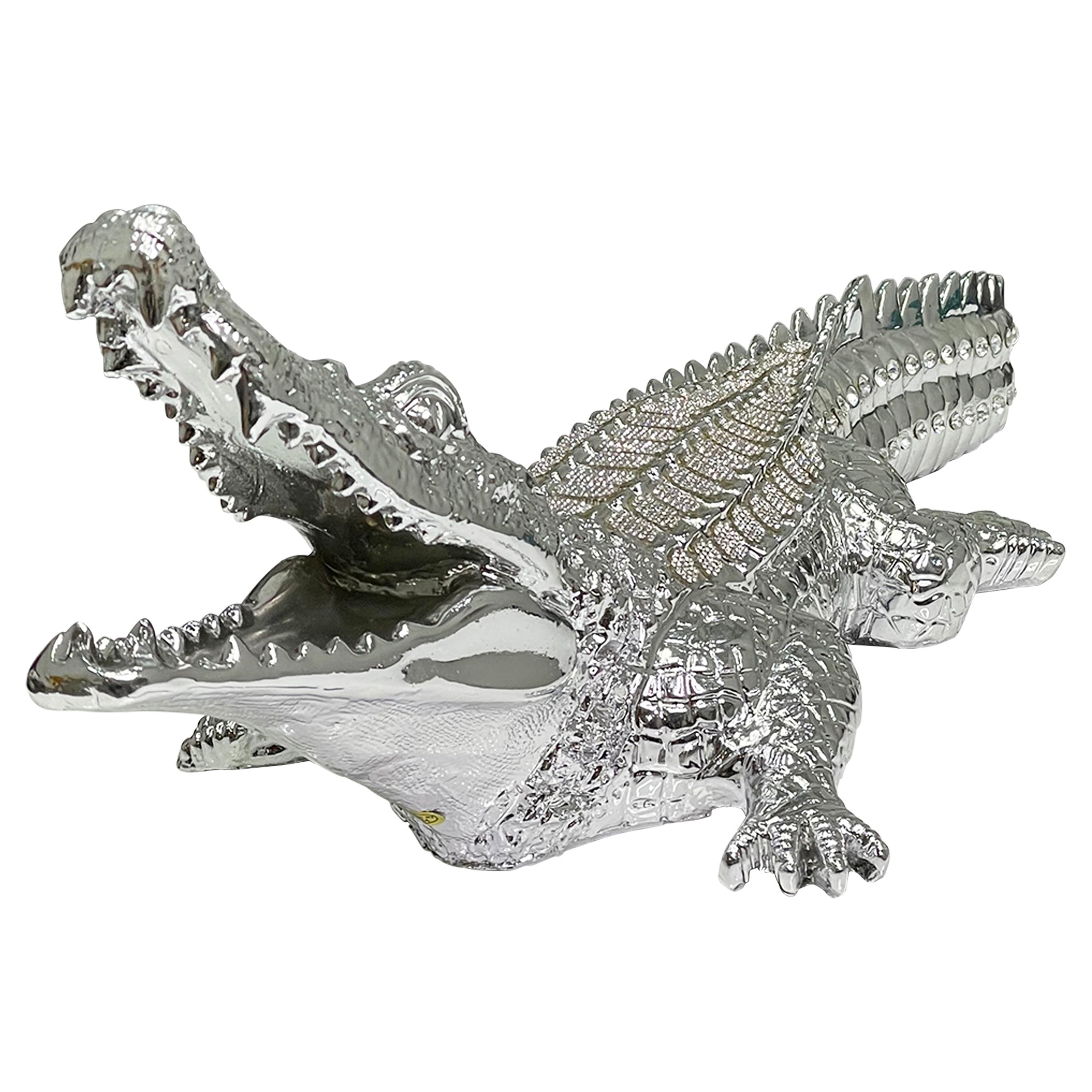 Ambrose Diamond Encrusted Chrome Plated Crocodile-thumbmail-6