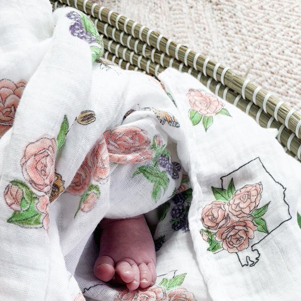 Alabama Baby Muslin Swaddle Blanket (Floral)-thumbmail-7