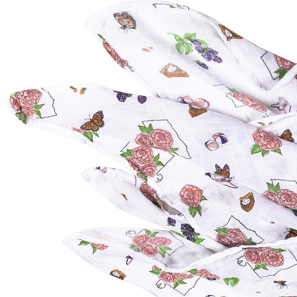 Alabama Baby Muslin Swaddle Blanket (Floral)-thumbmail-2