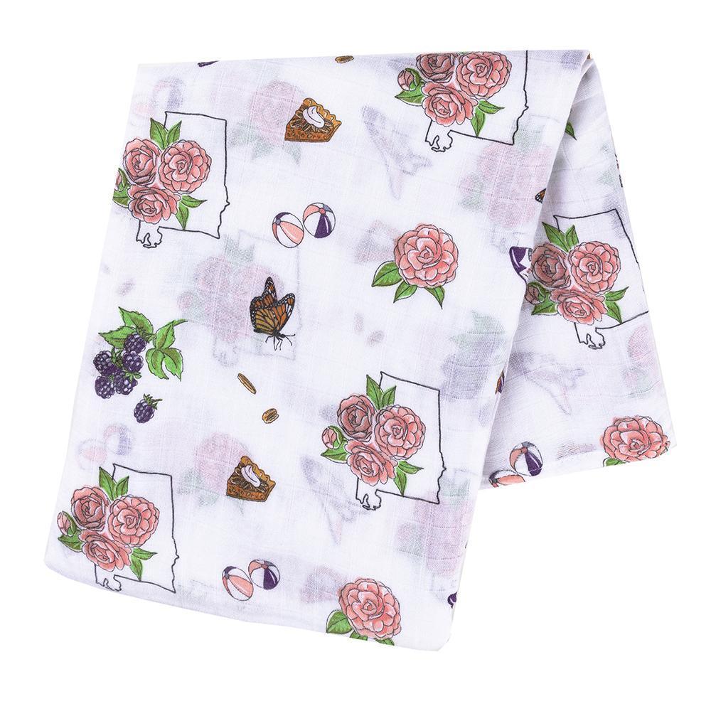 Alabama Baby Muslin Swaddle Blanket (Floral)-thumbmail-3