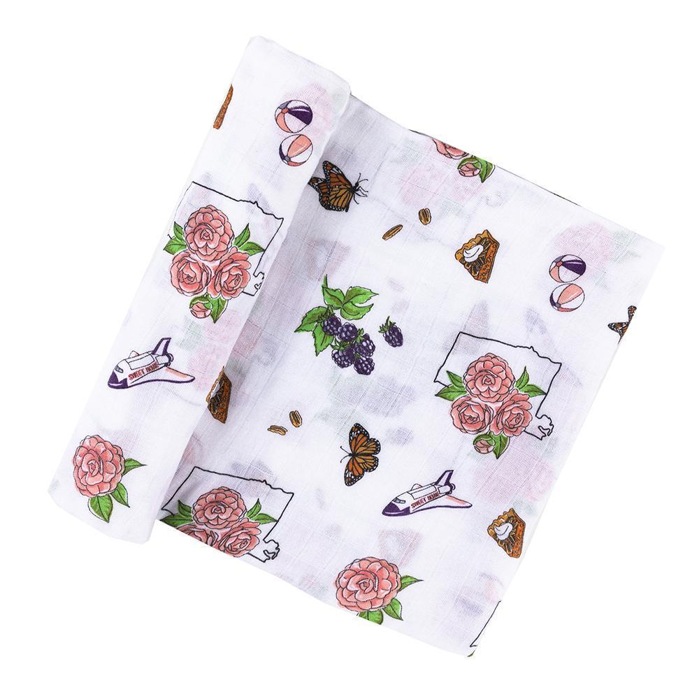 Alabama Baby Muslin Swaddle Blanket (Floral)-thumbmail-4