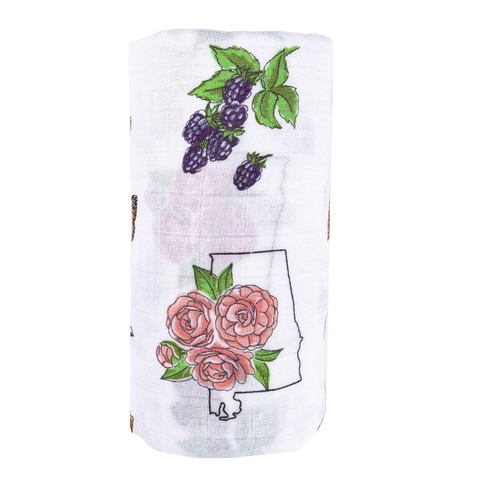 Alabama Baby Muslin Swaddle Blanket (Floral)-thumbmail-5