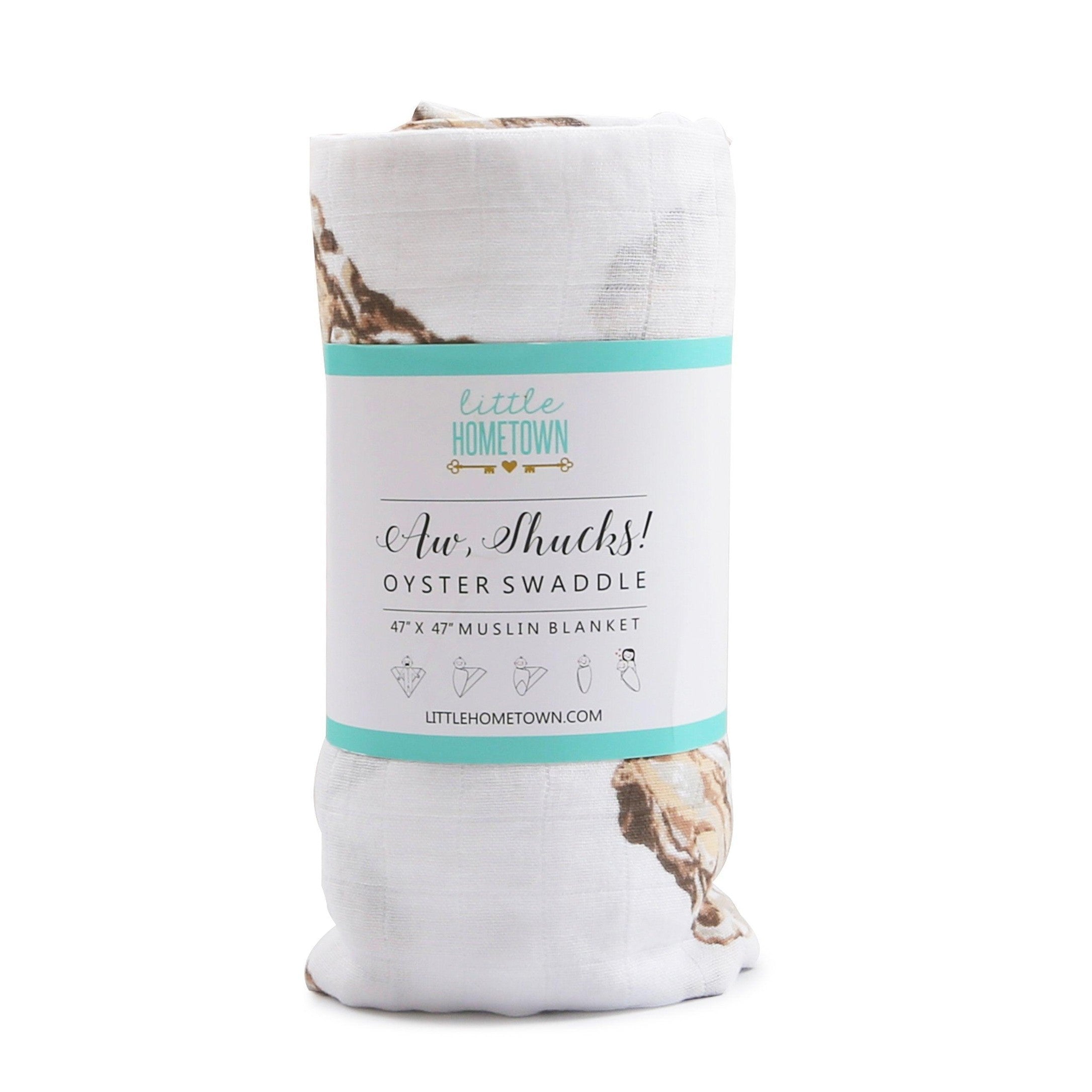 Aw, Shucks! Oyster Baby Muslin Swaddle Blanket-thumbmail-1
