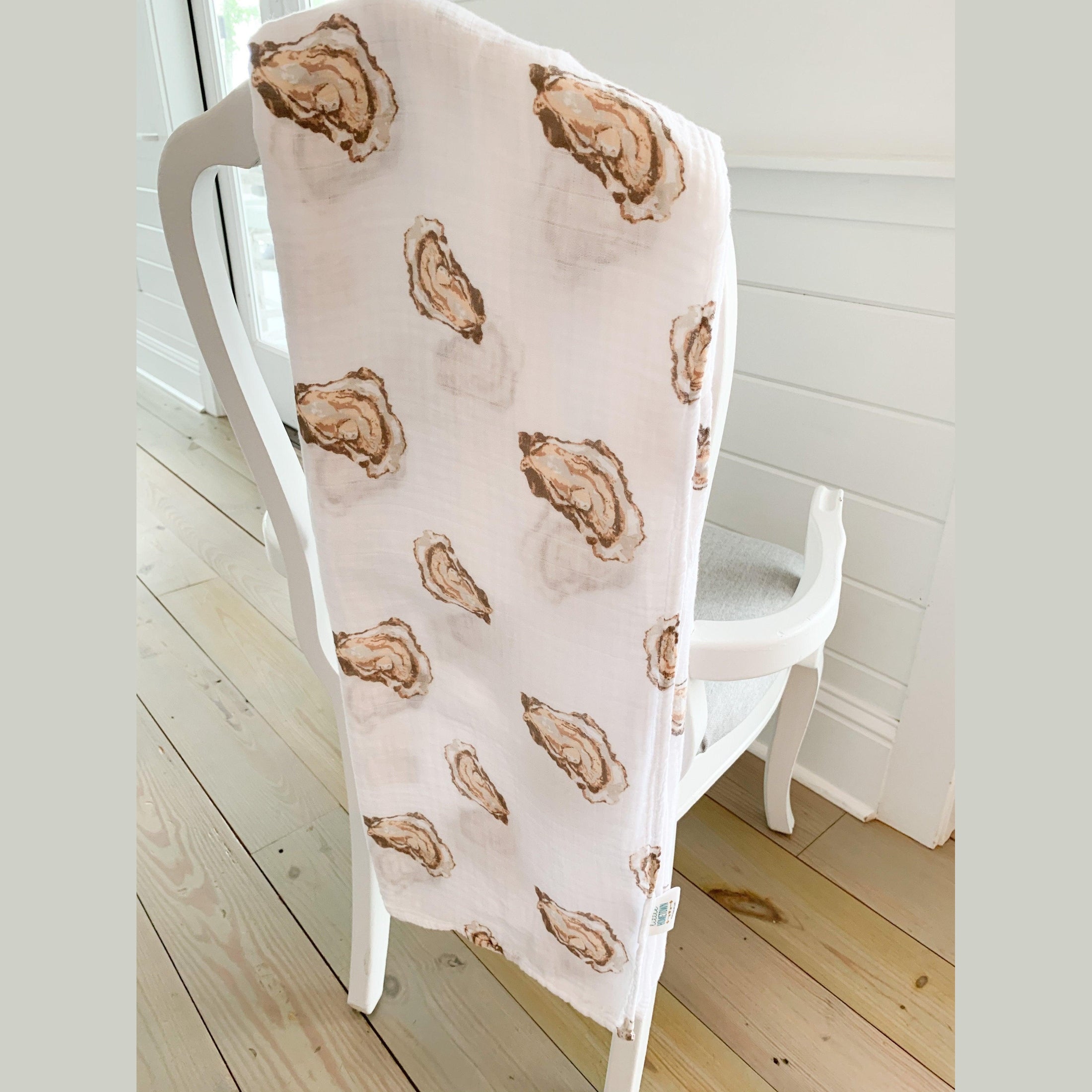 Aw, Shucks! Oyster Baby Muslin Swaddle Blanket-thumbmail-3