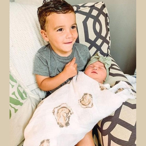 Aw, Shucks! Oyster Baby Muslin Swaddle Blanket-thumbmail-4