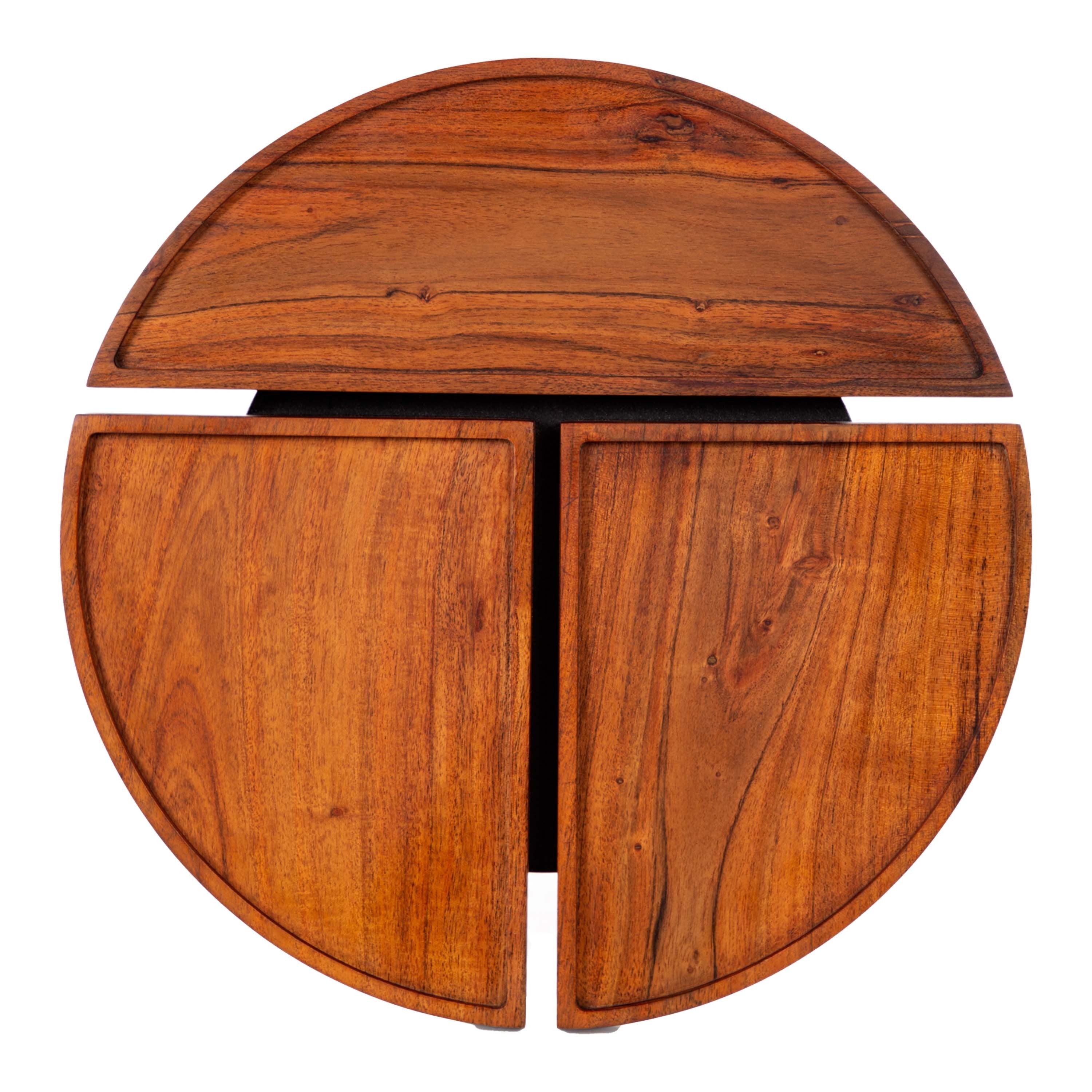 Round Acacia Wood Side Accent Table-thumbmail-4