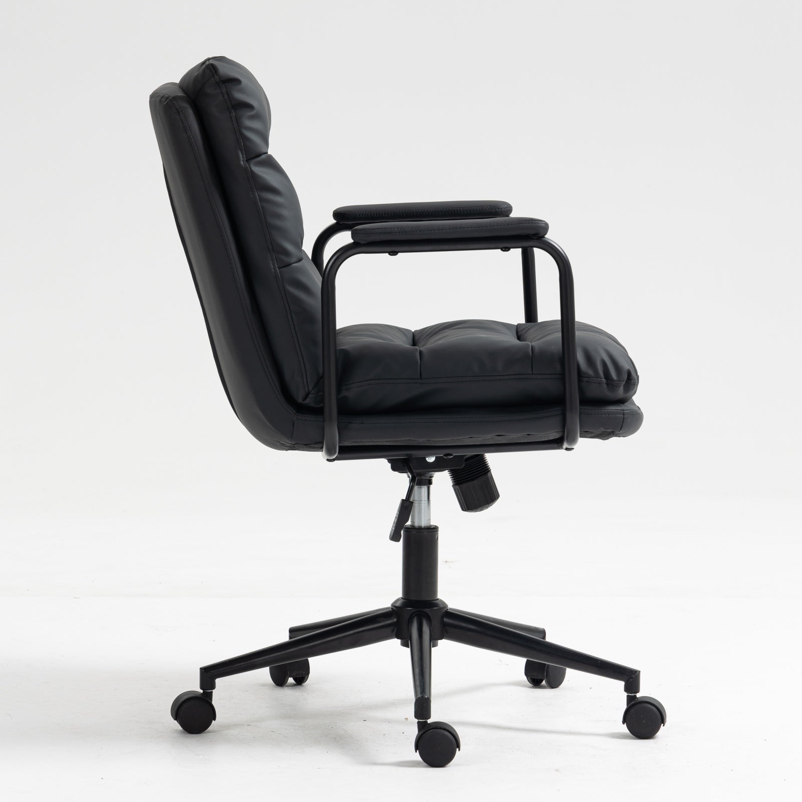 Mid Back Ergonomic PU Leather Rolling Swivel Chair-thumbmail-10
