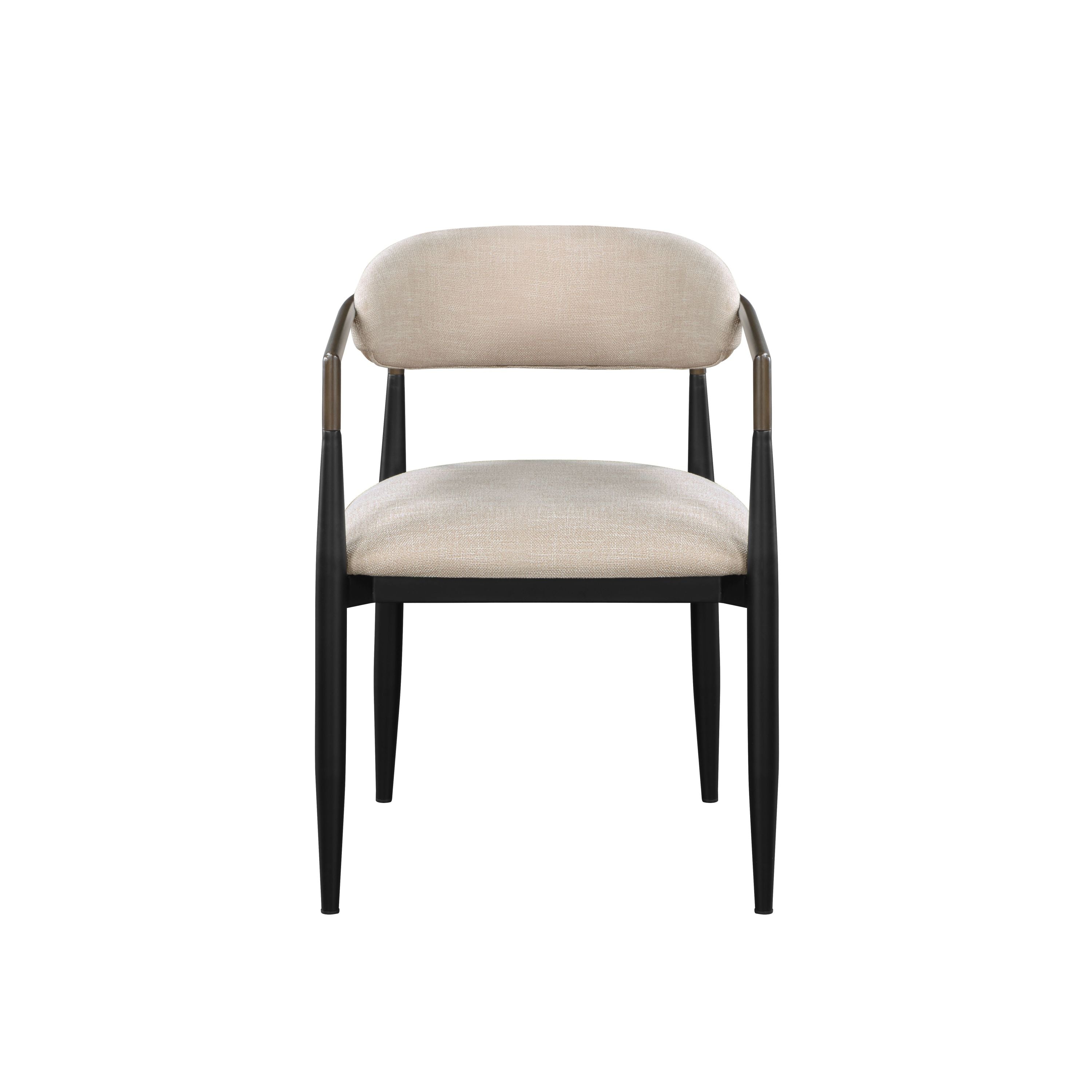 Set of 2 Beige and Black Armchair With Open Back-thumbmail-9