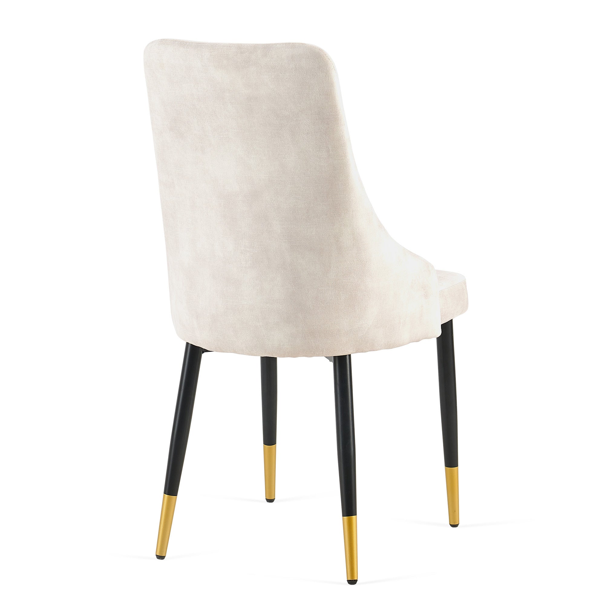 Set of 4 Beige Armless Dining Chairs-thumbmail-5