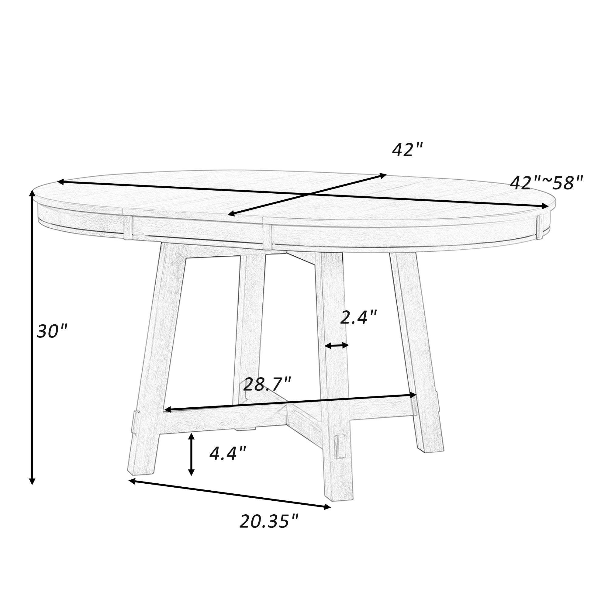 Farmhouse Round Extendable Dining Table-thumbmail-6