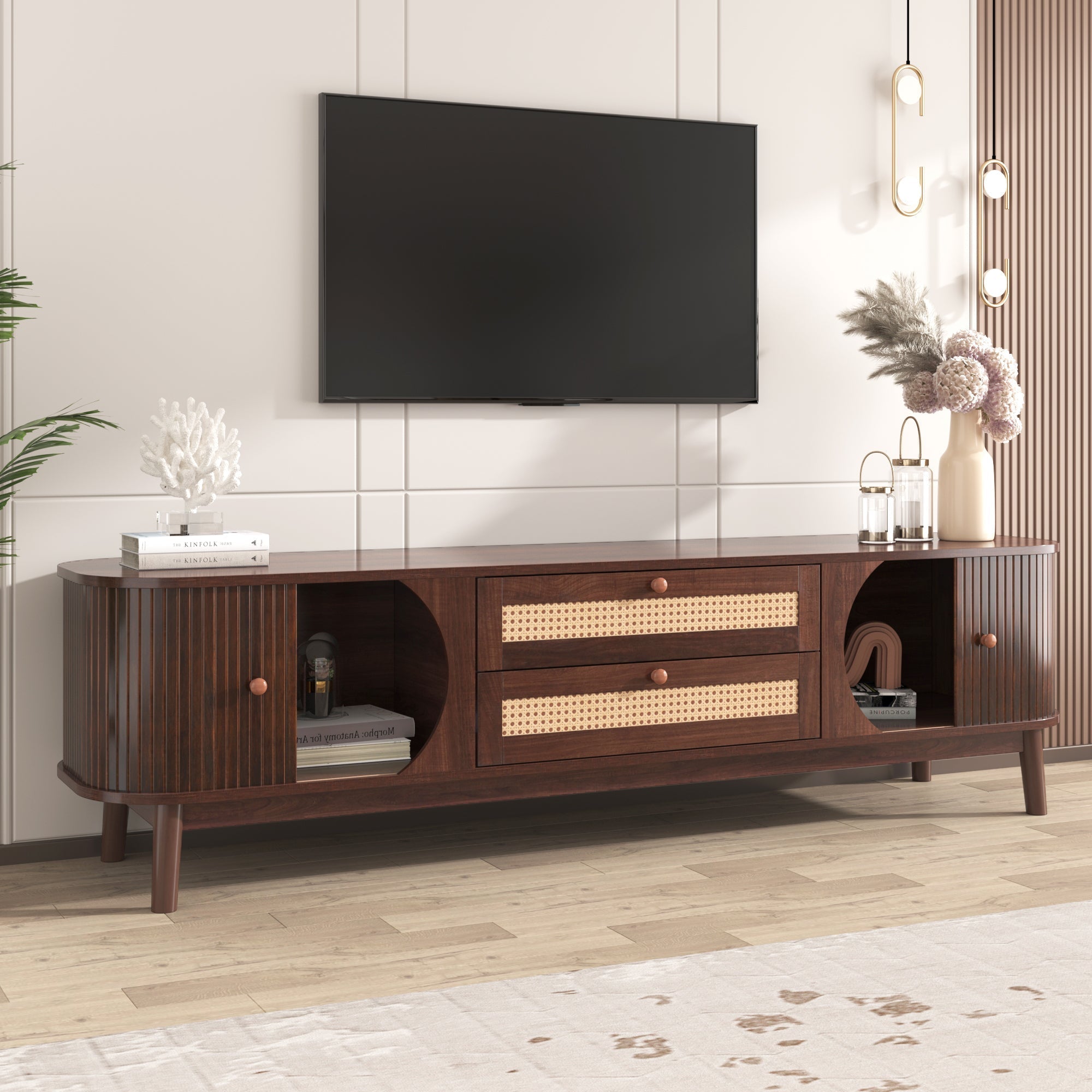 Modern Farmhouse Rattan TV Stand-thumbmail-6
