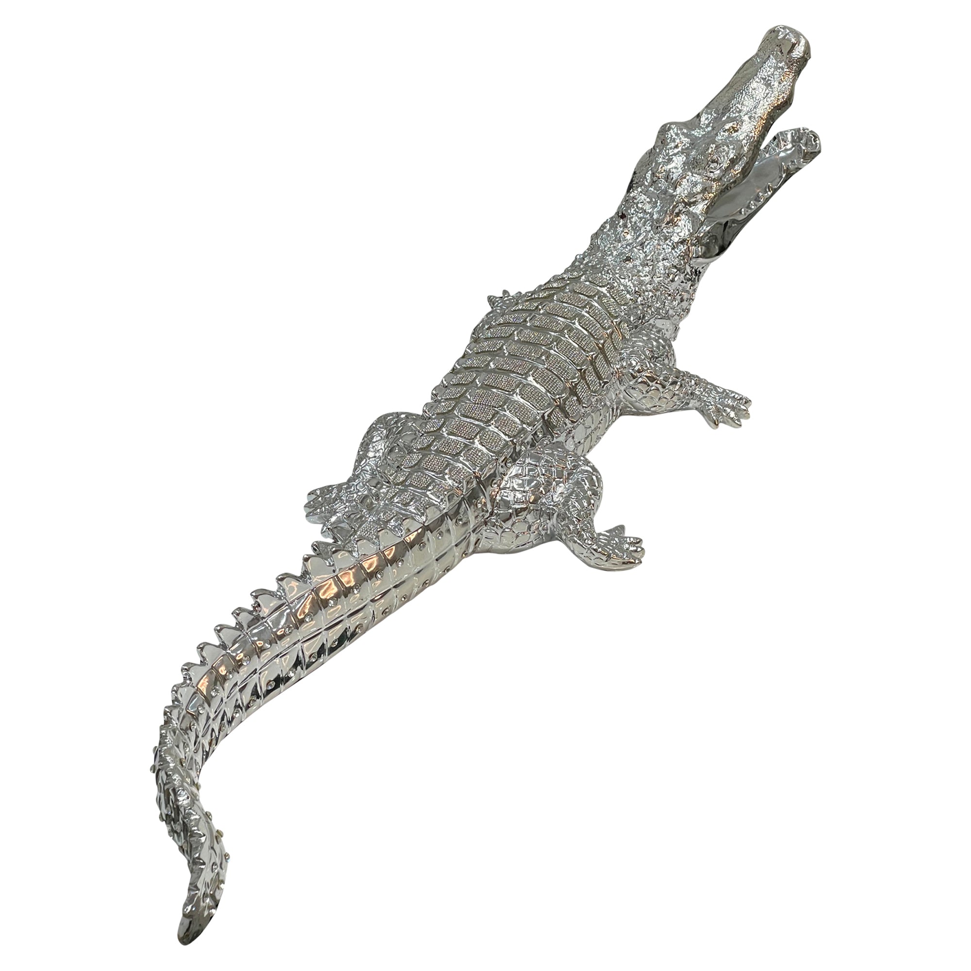 Ambrose Diamond Encrusted Chrome Plated Crocodile-thumbmail-7
