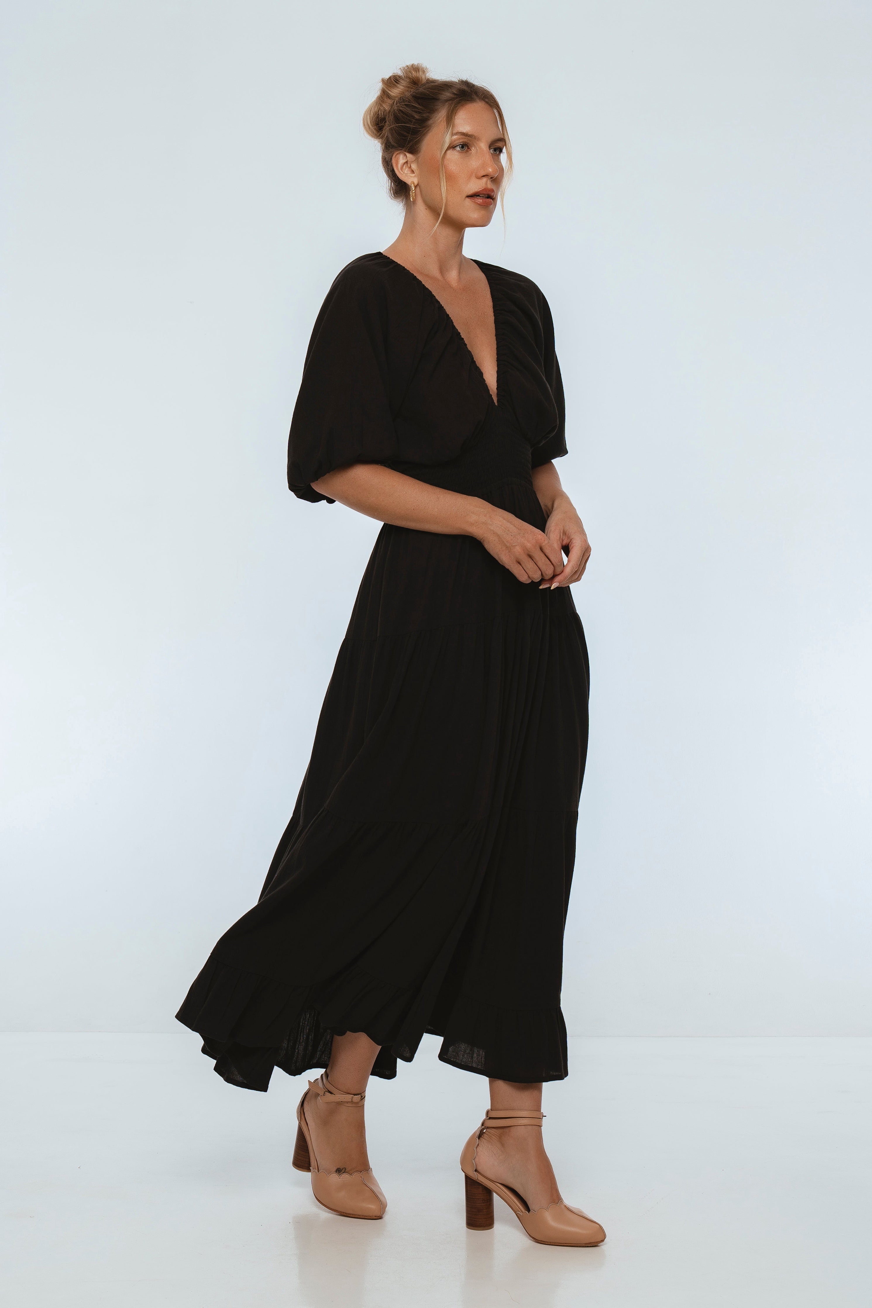 Lucienne Smocked Linen Maxi Dress-thumbmail-9