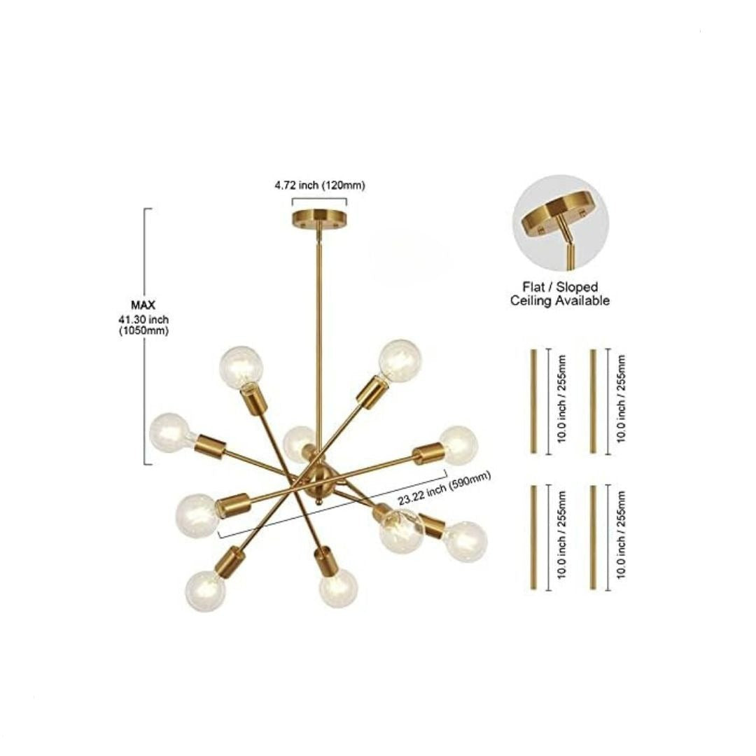 Modern Sputnik Chandelier Lighting With Adjustable Arms-thumbmail-3