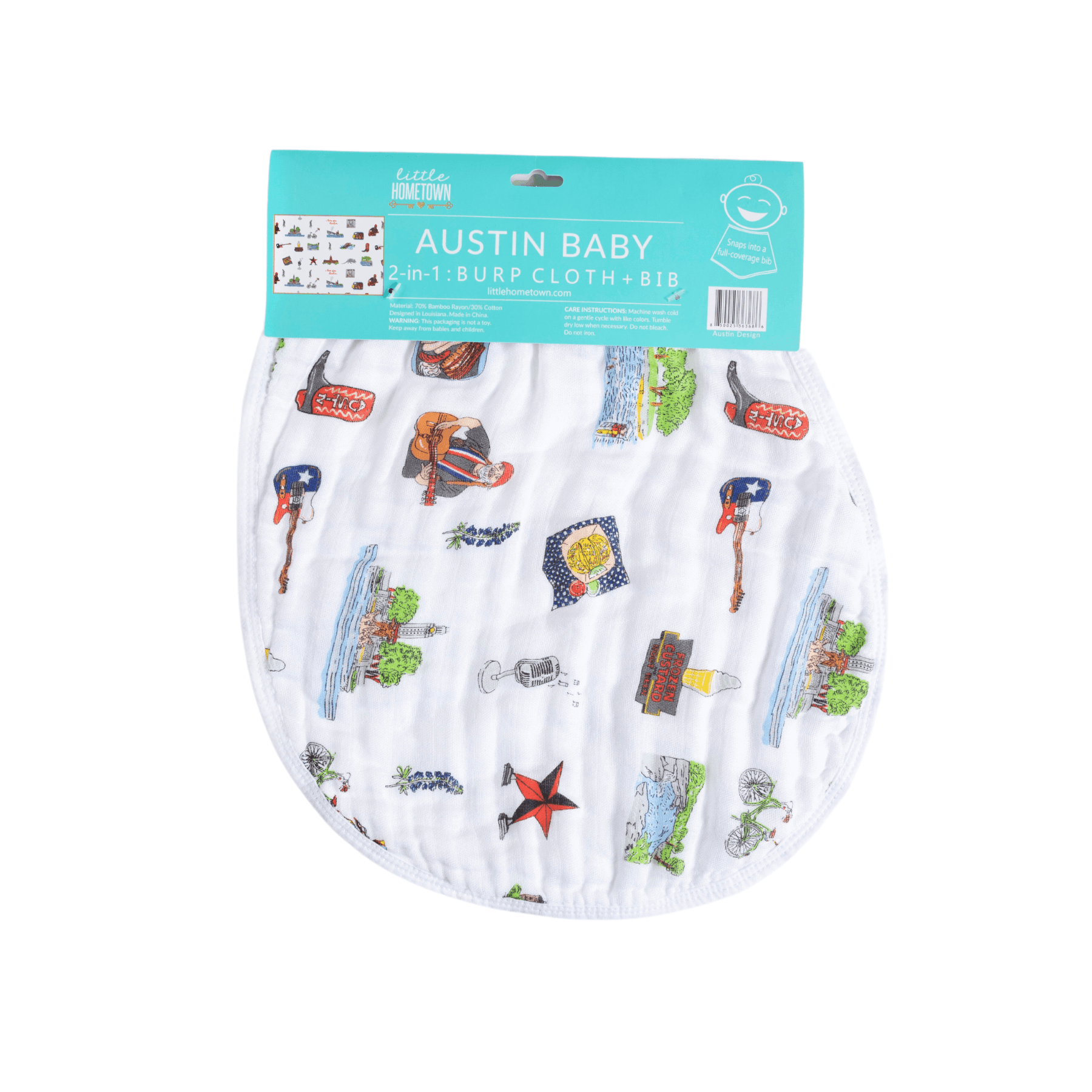 Baby Burp Cloth & Bib Combo: Austin-thumbmail-5