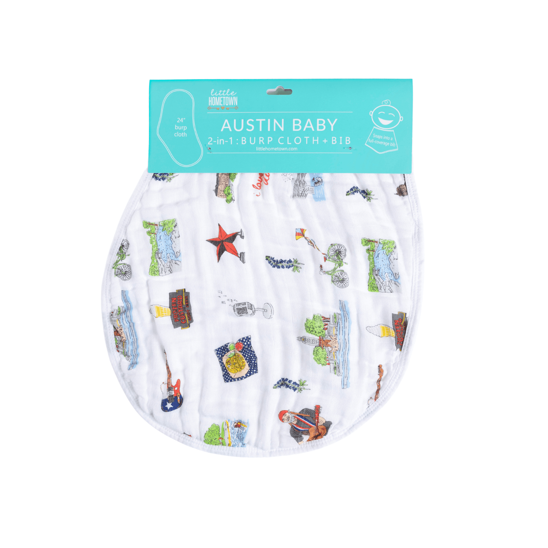 Baby Burp Cloth & Bib Combo: Austin-thumbmail-1