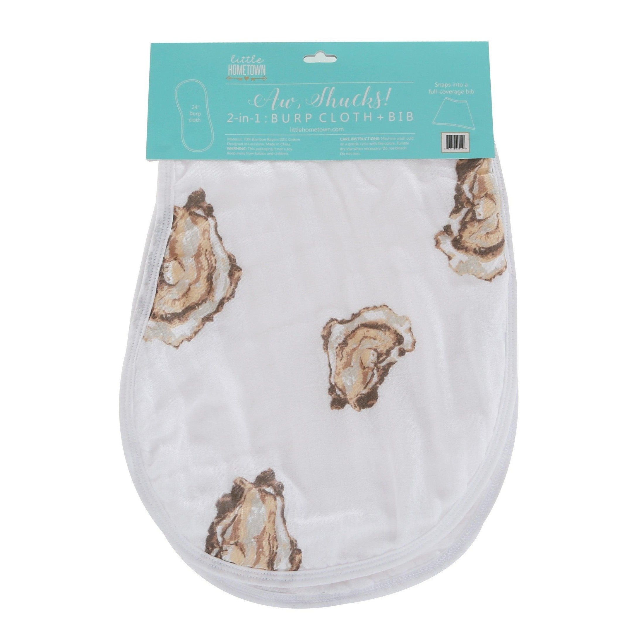 Baby Burp Cloth & Bib Combo: Aw Shucks! Oyster-thumbmail-3