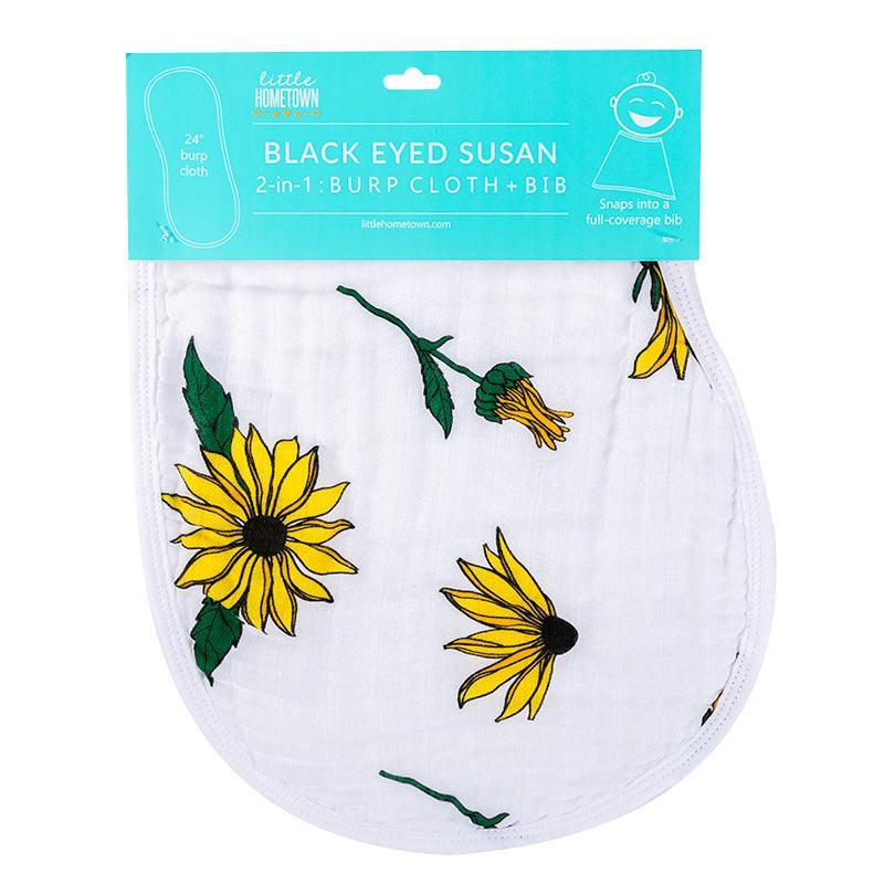 Baby Burp Cloth & Bib Combo:  Black-Eyed Susan-thumbmail-3