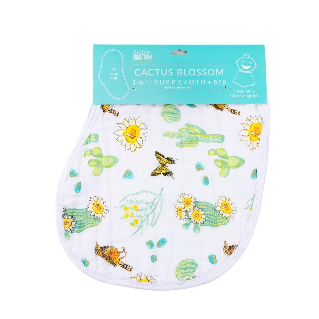 Baby Burp Cloth & Bib Combo: Cactus Blossom-thumbmail-2