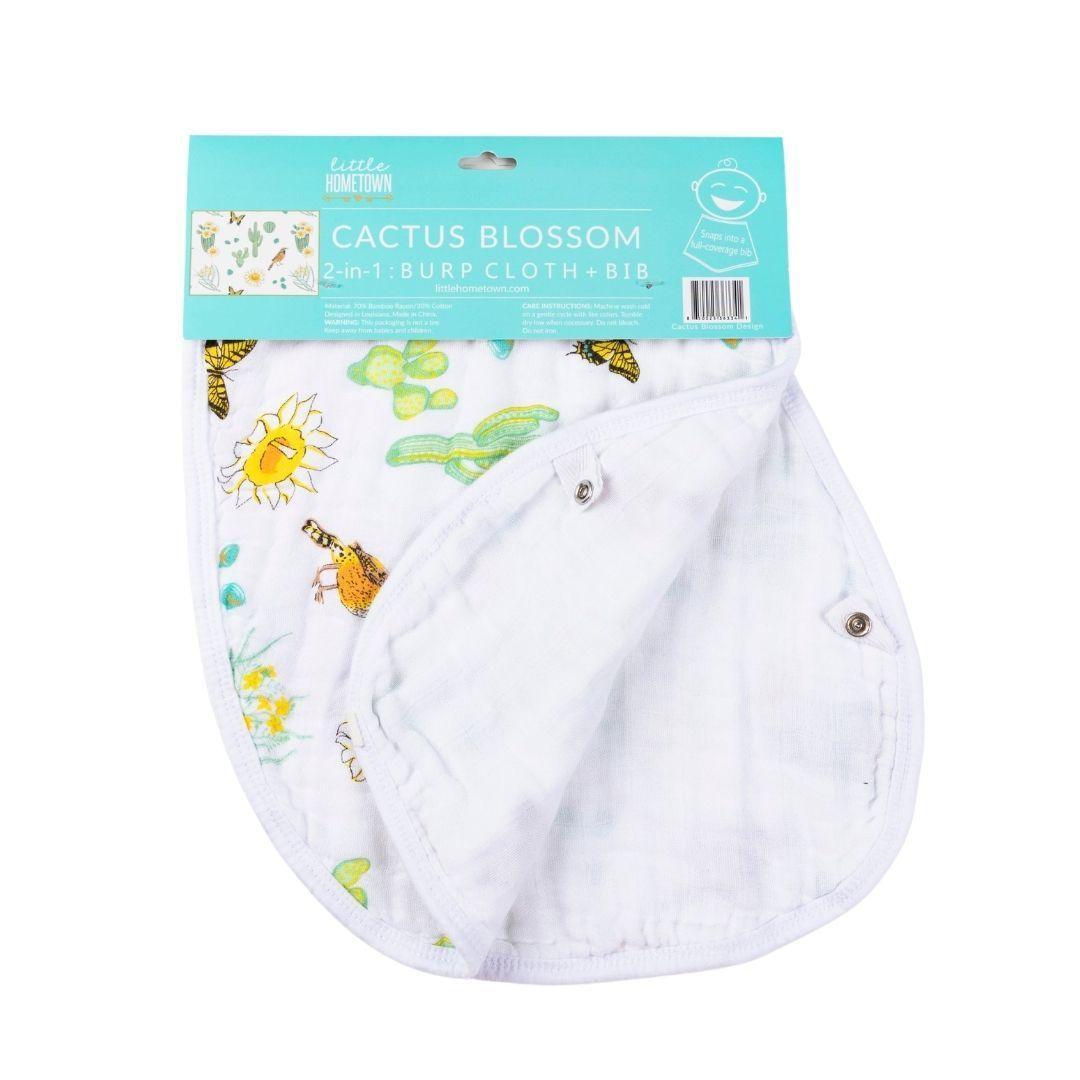 Baby Burp Cloth & Bib Combo: Cactus Blossom-thumbmail-1