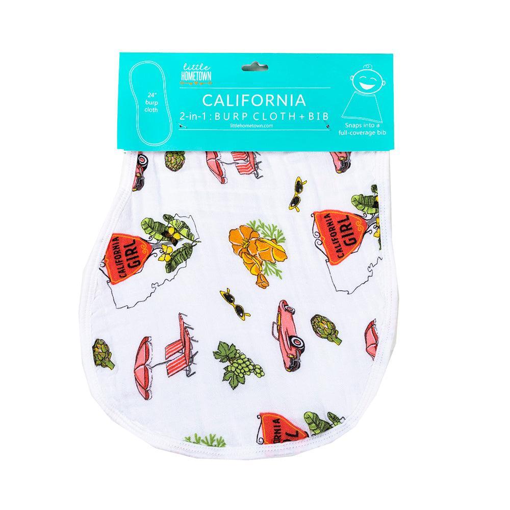 Baby Burp Cloth & Bib Combo: California Girl-thumbmail-2