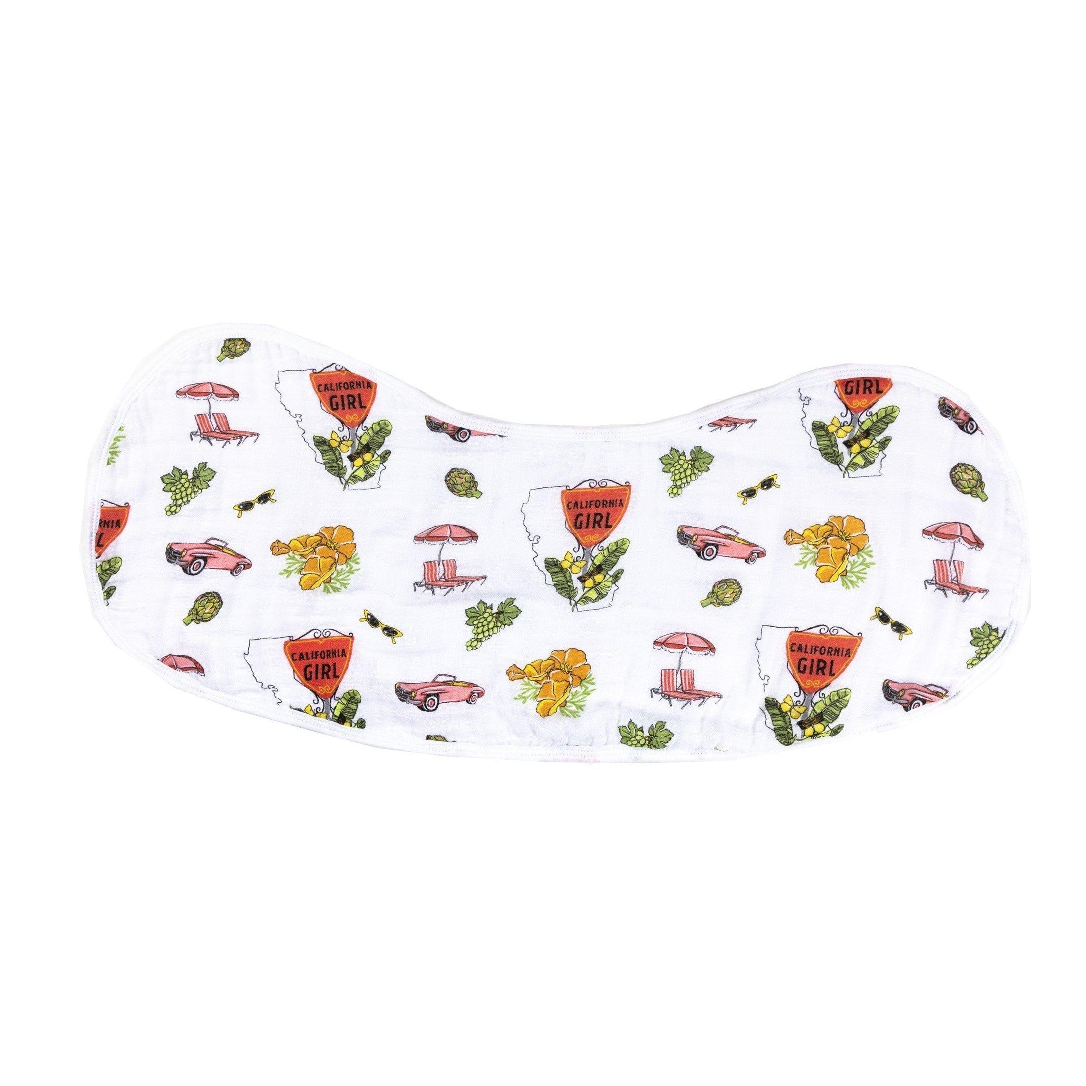 Baby Burp Cloth & Bib Combo: California Girl-thumbmail-1