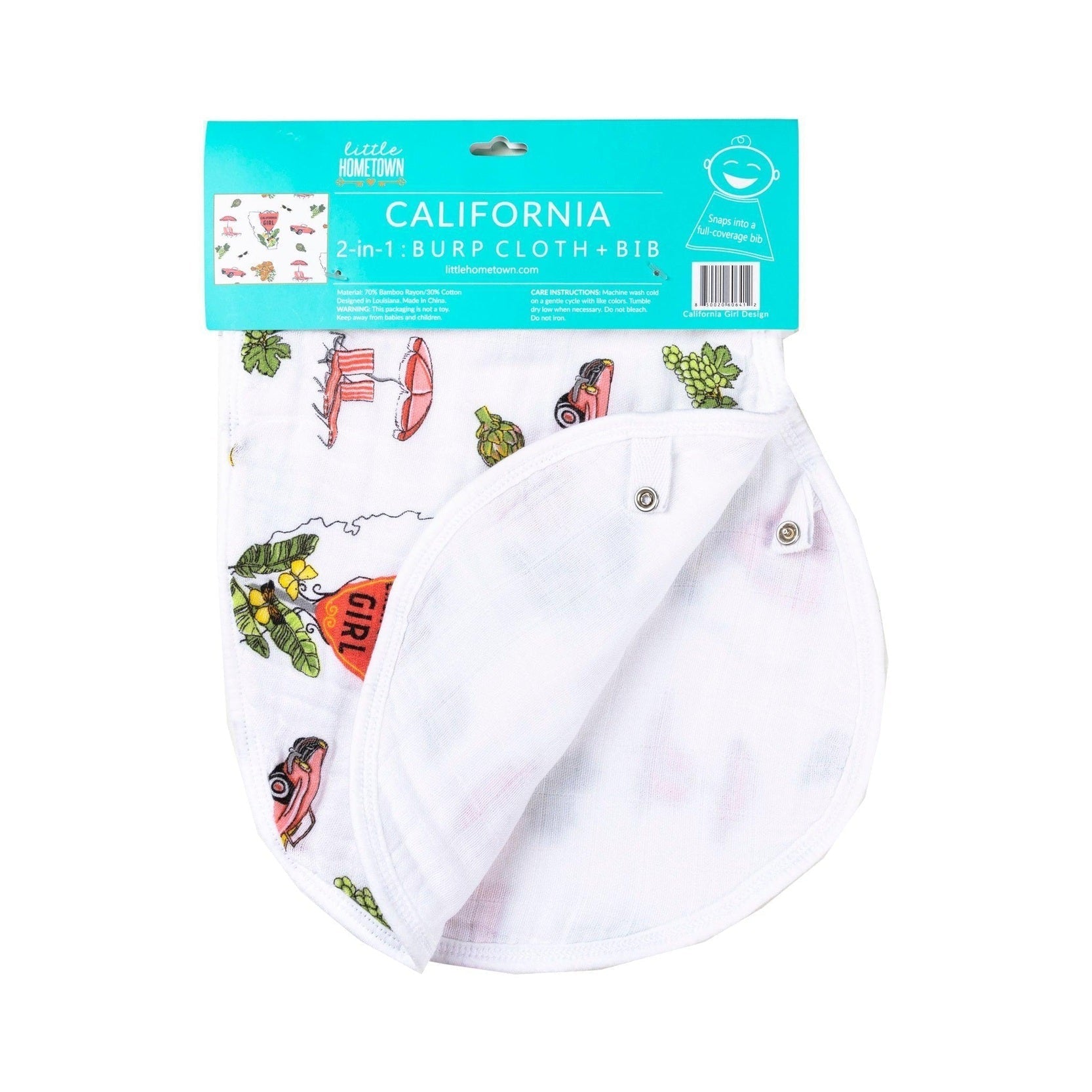 Baby Burp Cloth & Bib Combo: California Girl-thumbmail-3