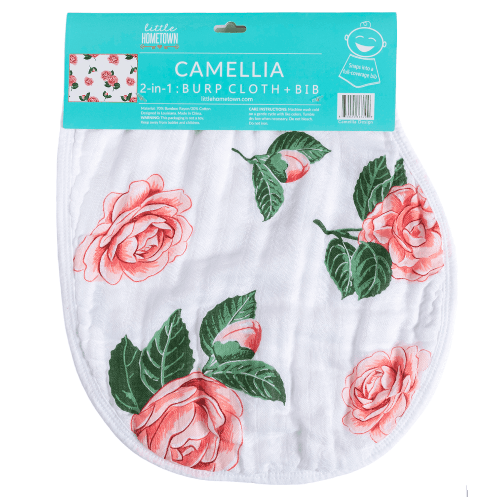 Baby Burp Cloth & Bib Combo: Camellia-thumbmail-1
