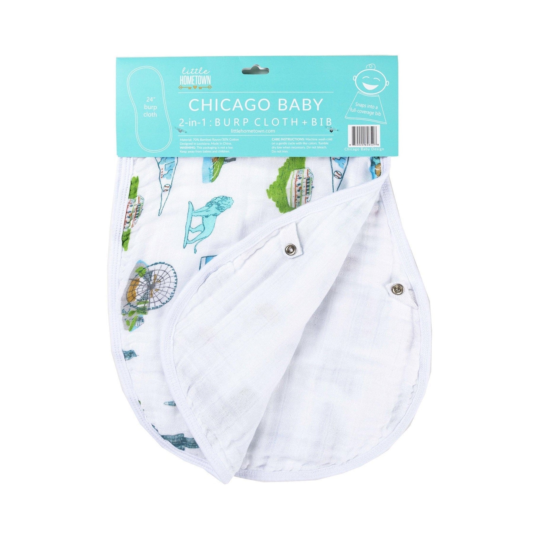Baby Burp Cloth & Bib Combo: Chicago Baby-thumbmail-4