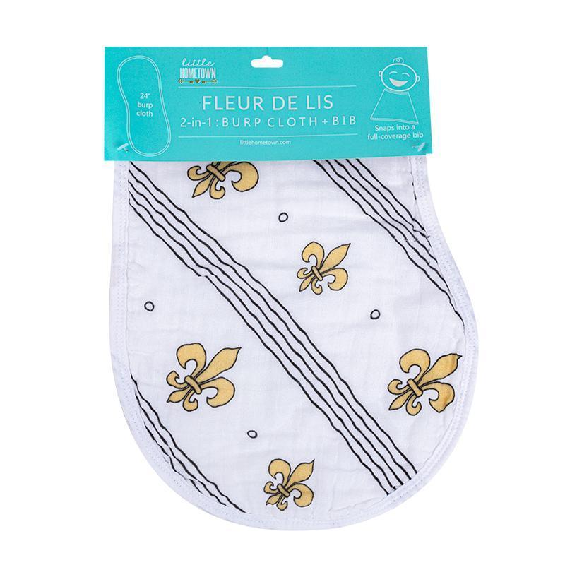 Baby Burp Cloth & Bib Combo: Fleur De Lis-thumbmail-1