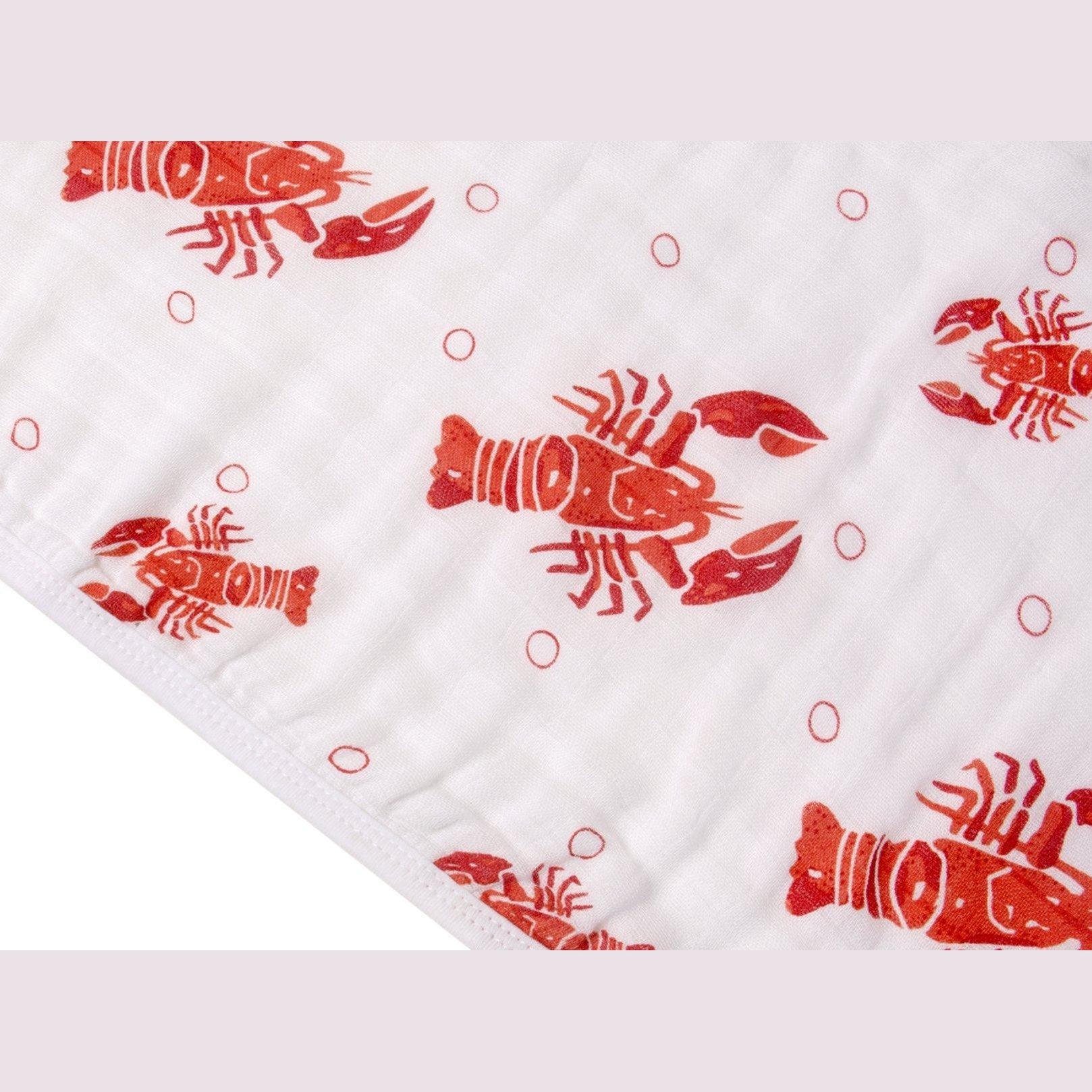 Baby Burp Cloth & Bib Combo Heads Tails Crawfish Lobster-thumbmail-3