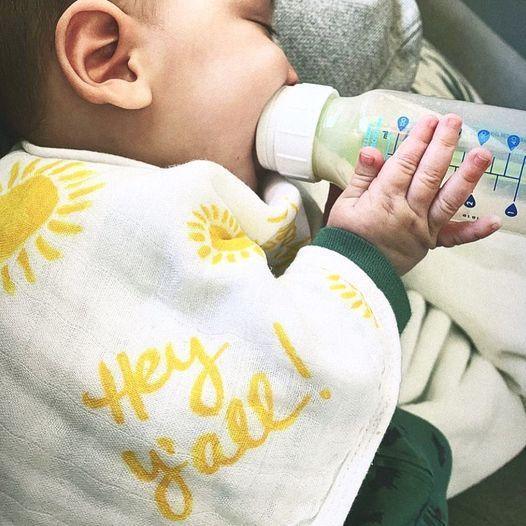 Baby Burp Cloth & Bib Combo: Hey Yall! Southern Baby Gift-thumbmail-3