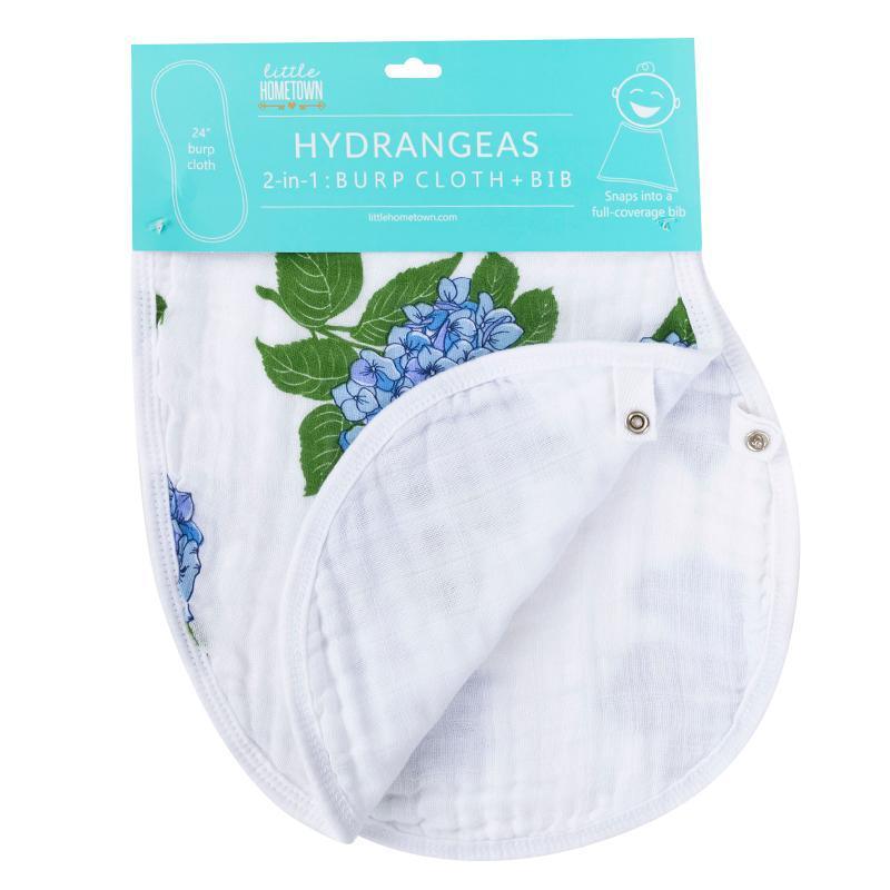 Baby Burp Cloth & Bib Combo: Hydrangeas-thumbmail-2