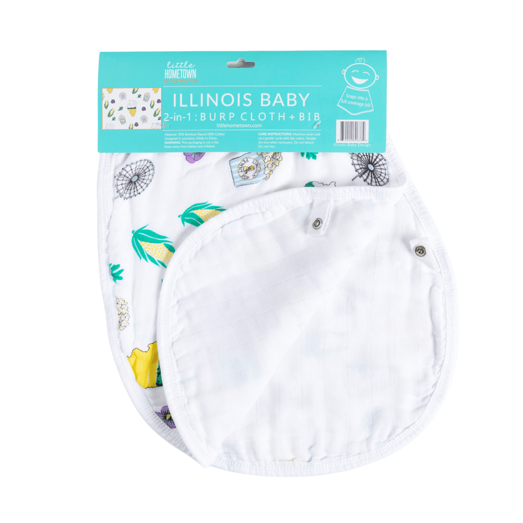 Baby Burp Cloth & Bib Combo: Illinois-thumbmail-7