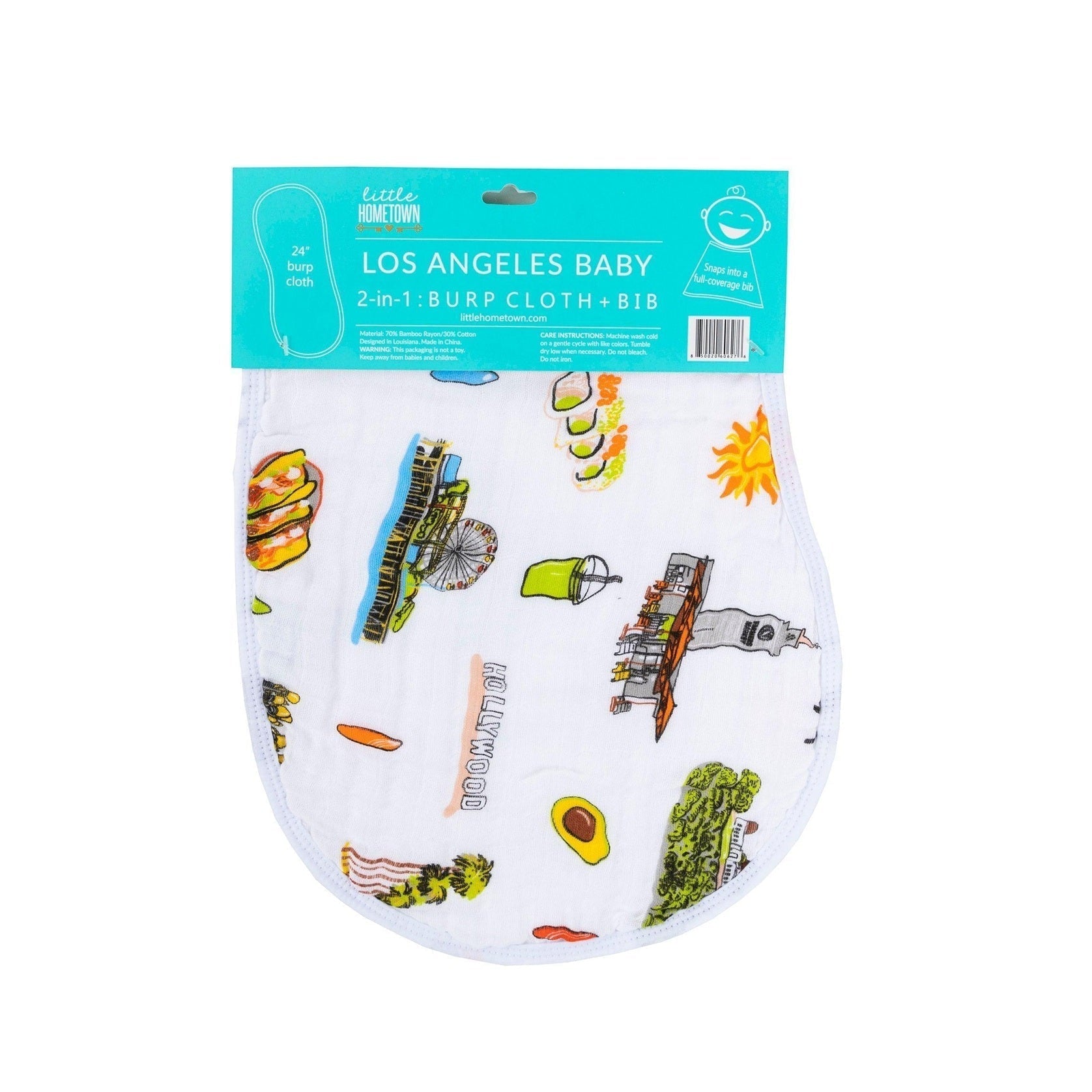 Baby Burp Cloth & Bib Combo: Los Angeles Baby-thumbmail-5