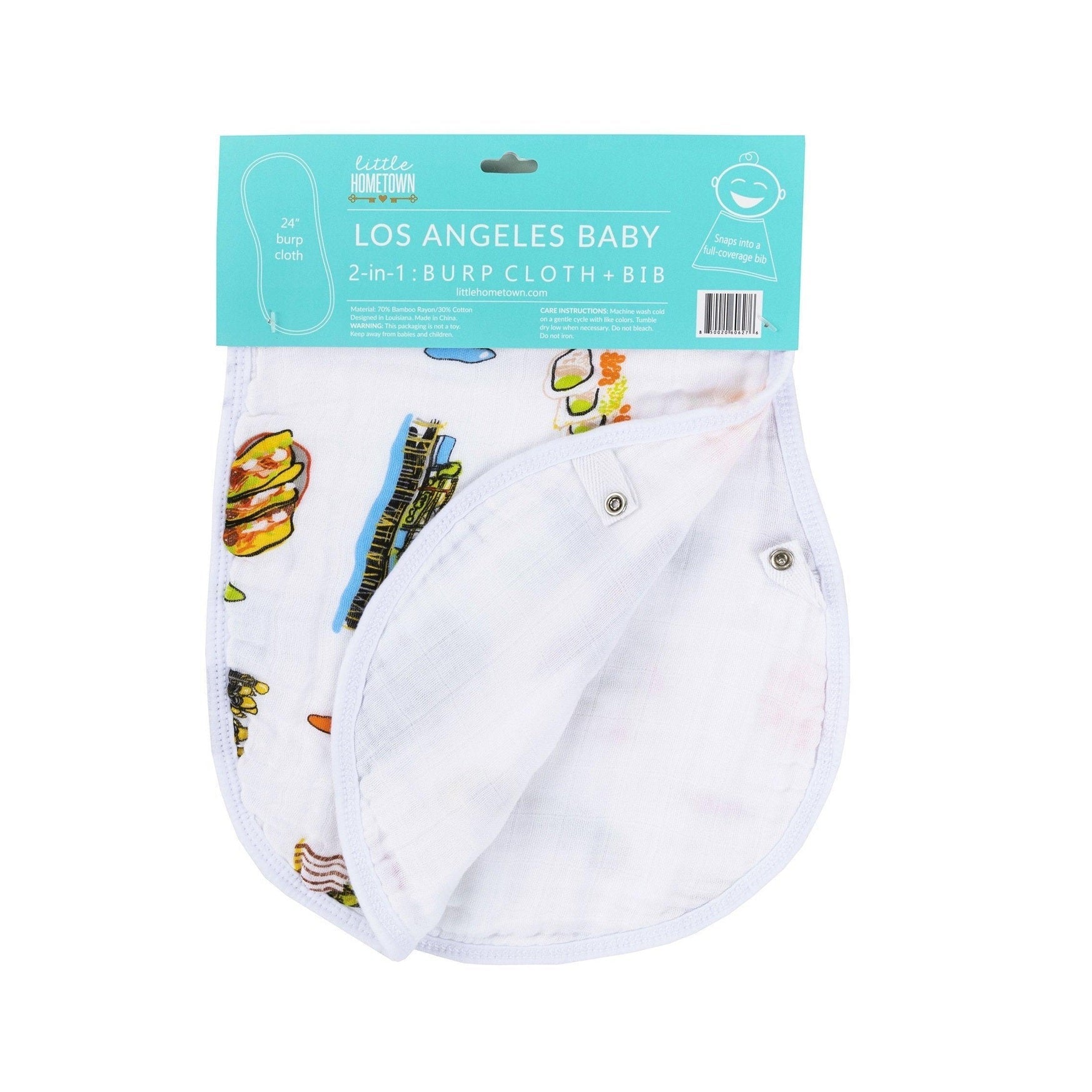Baby Burp Cloth & Bib Combo: Los Angeles Baby-thumbmail-3