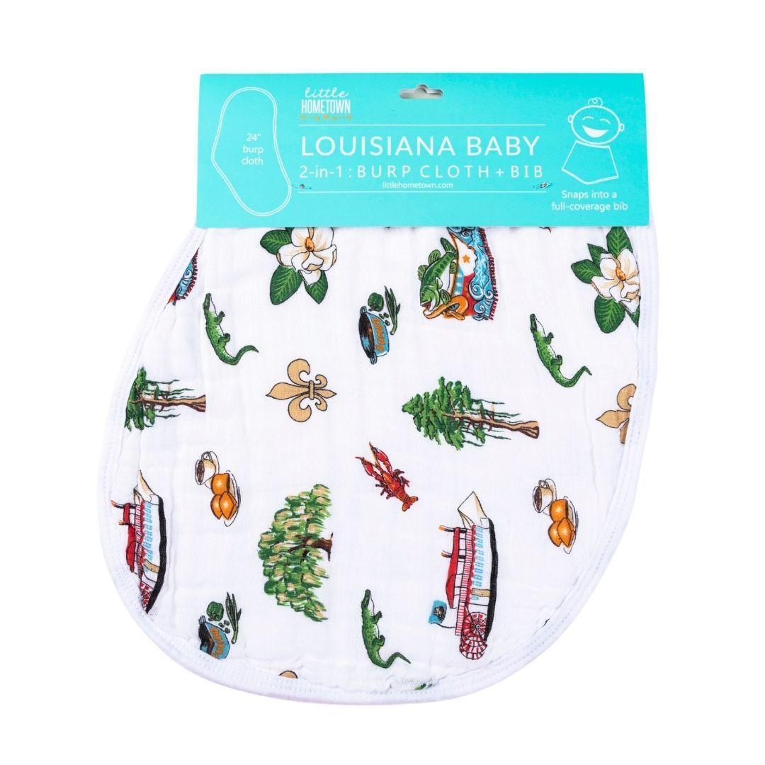 Baby Burp Cloth & Bib Combo: Louisiana Baby-thumbmail-1